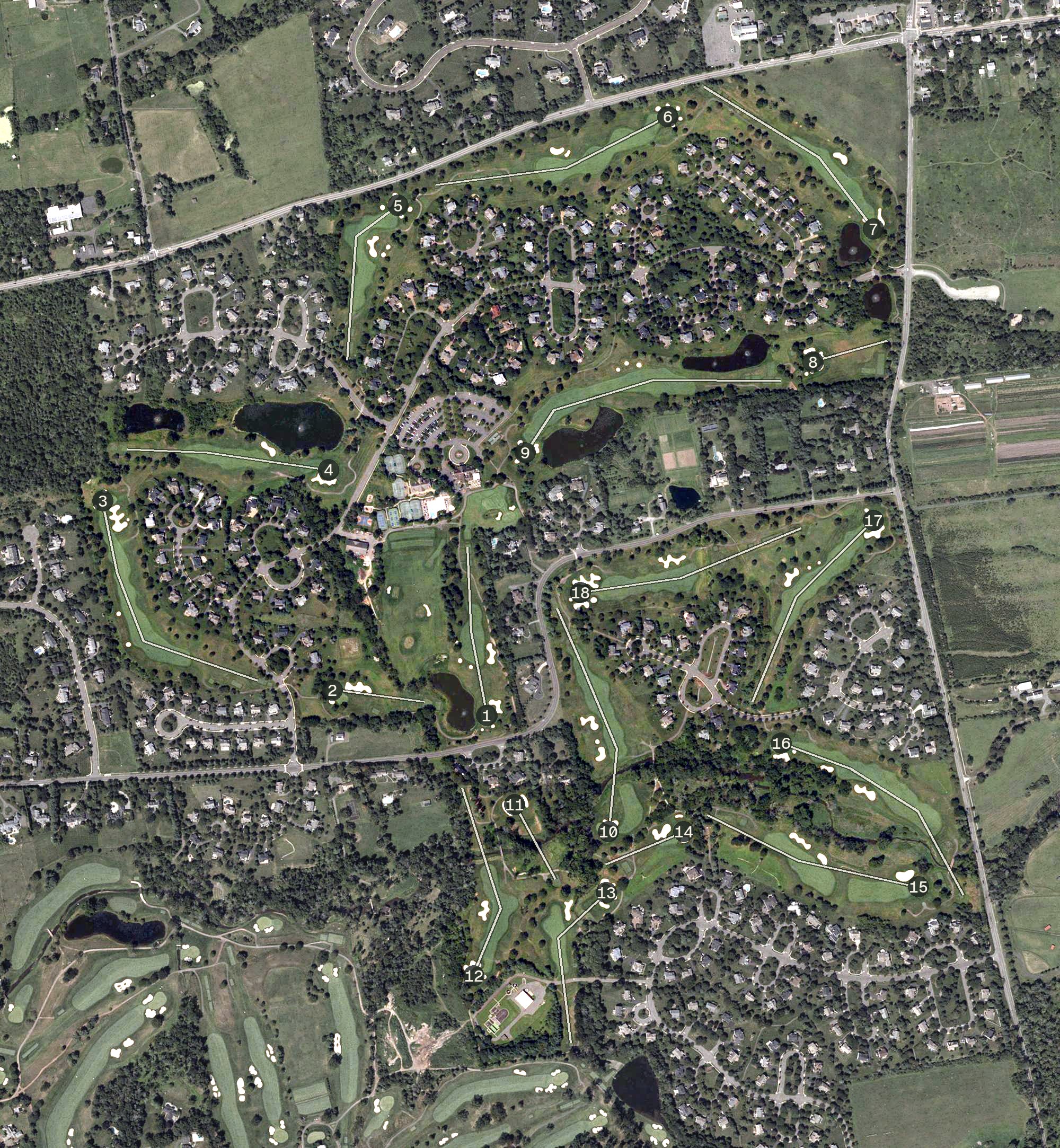 Aerial view of Cherry Valley Country Club, NJ