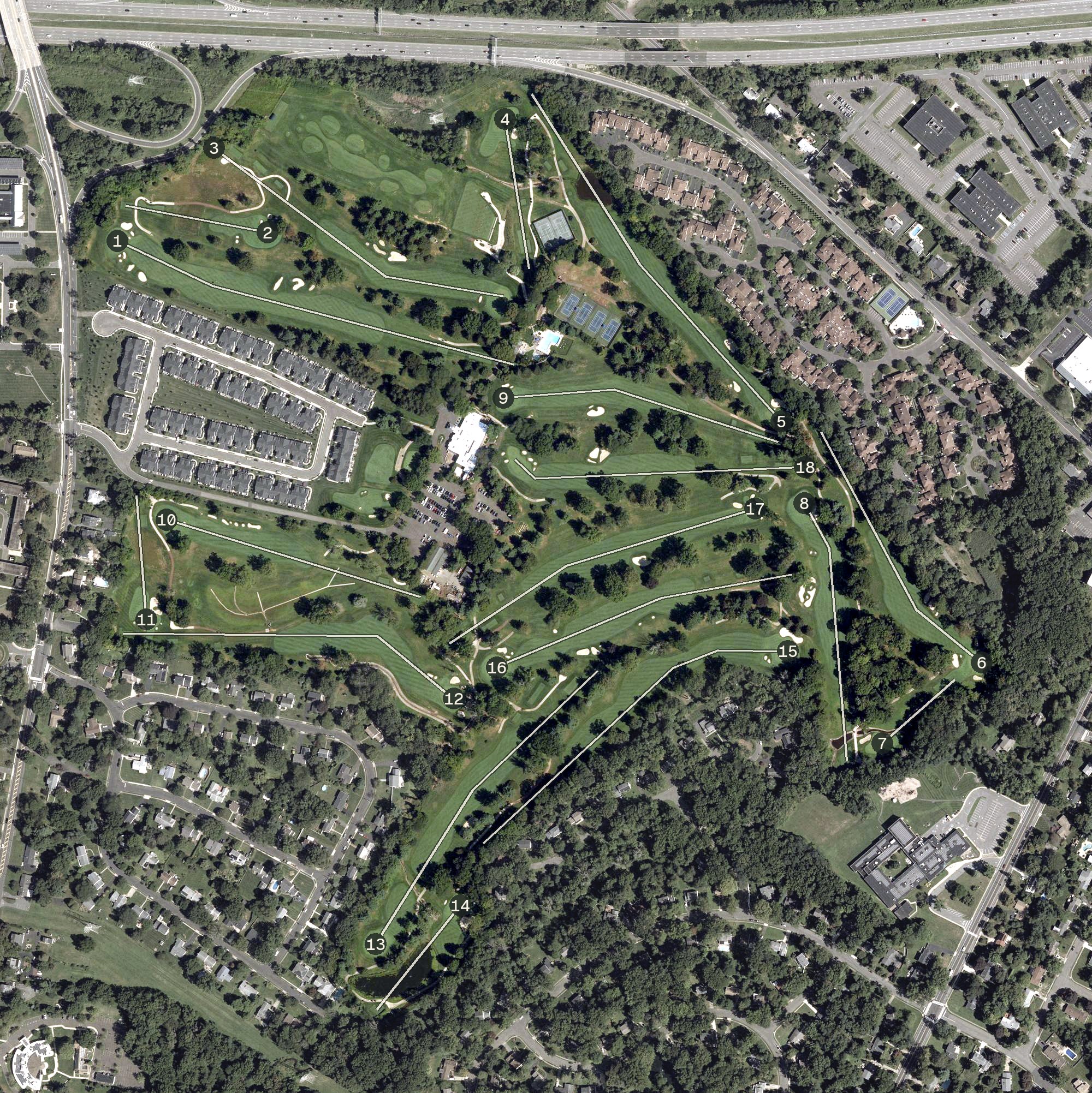 Aerial view of Cobblestone Creek Country Club, NJ