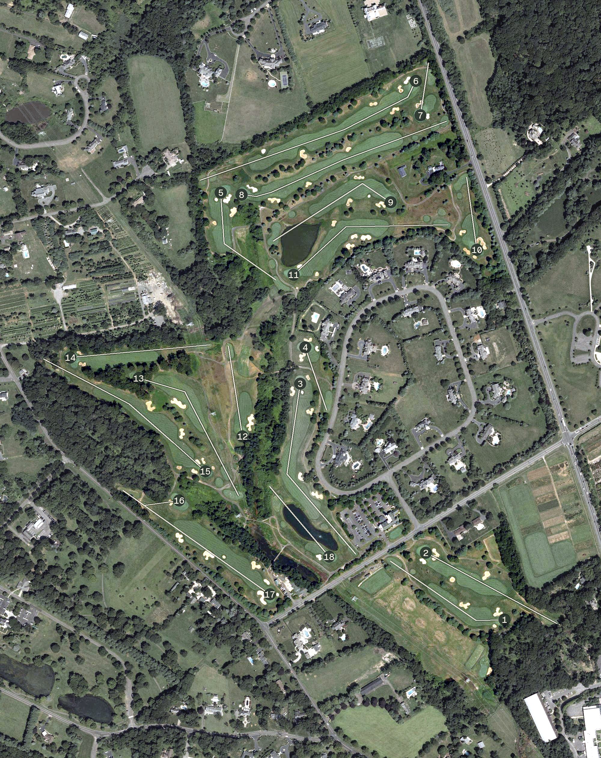 Aerial view of Colts Neck Golf Club, NJ