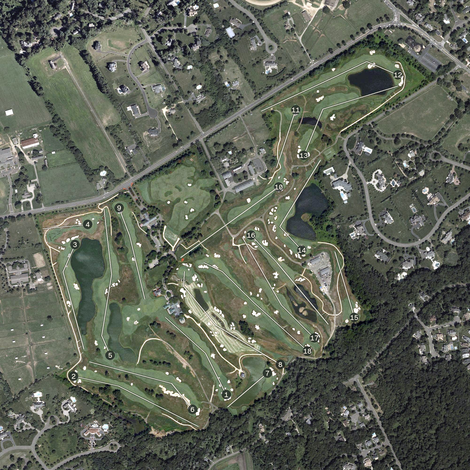 Aerial view of Due Process Stables Golf Course, NJ