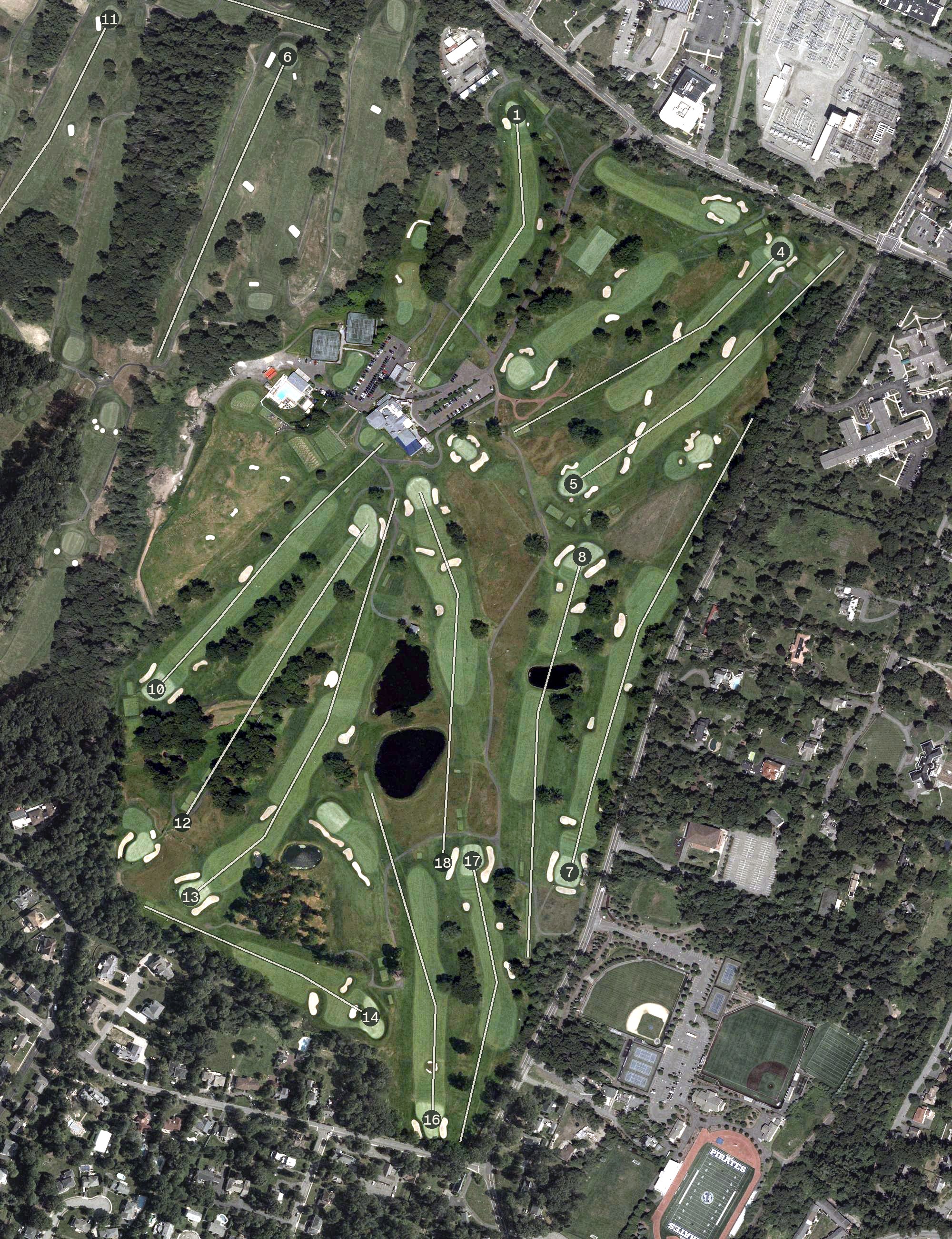 Aerial view of Essex County Country Club, NJ