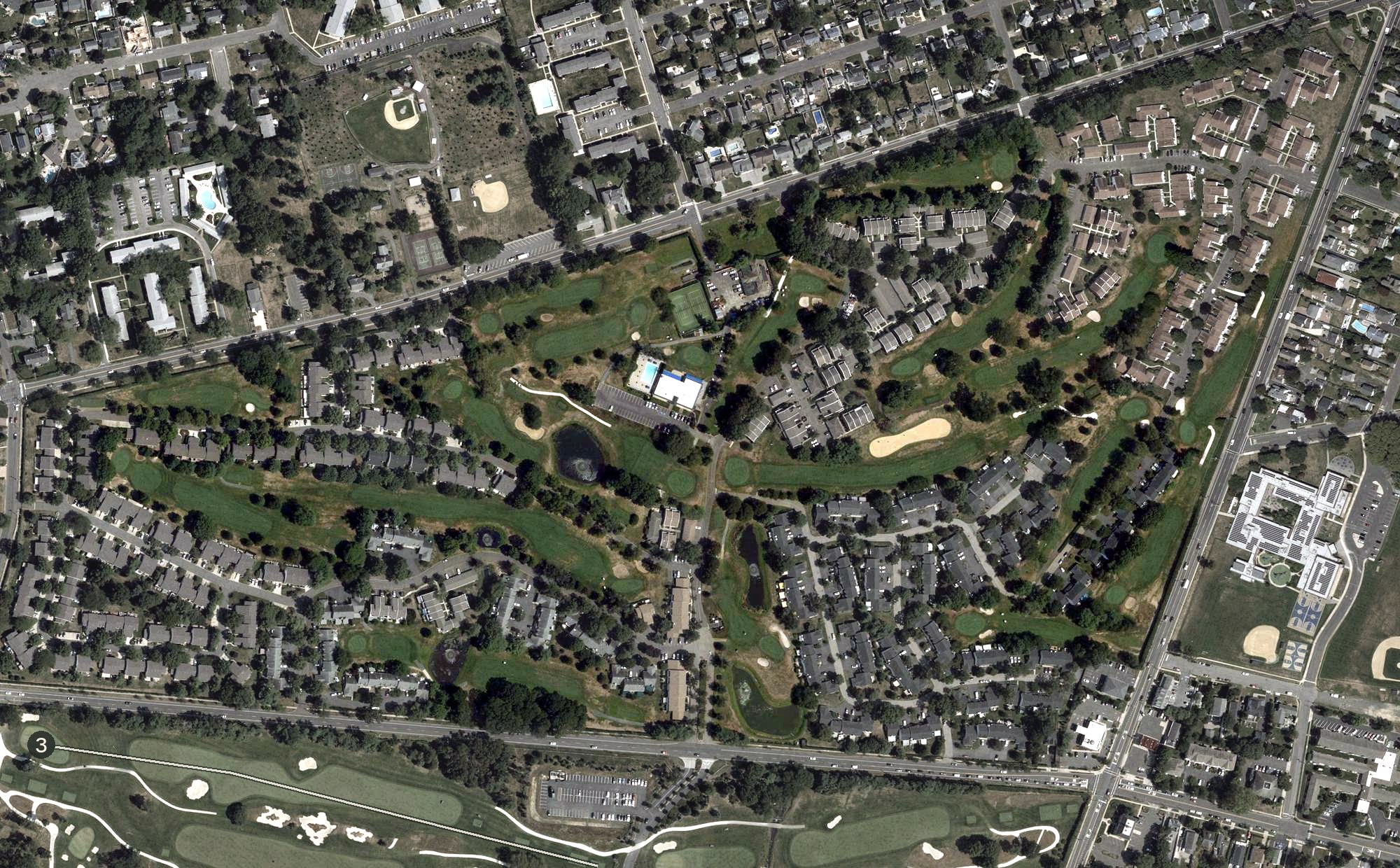 Aerial view of Fairway Mews Golf Club, NJ
