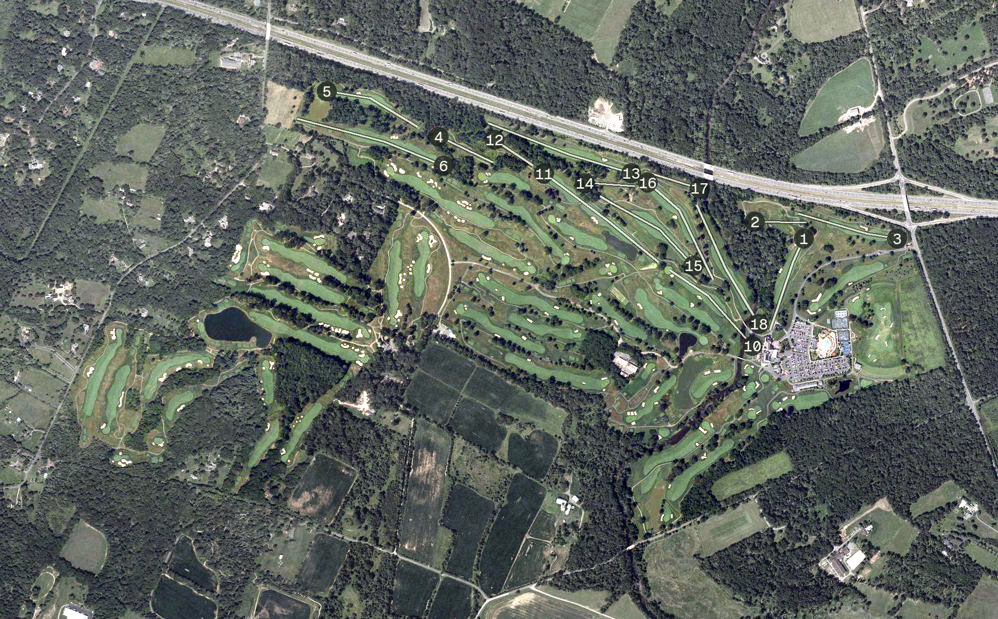 Aerial view of Fiddler's Elbow Country Club, NJ