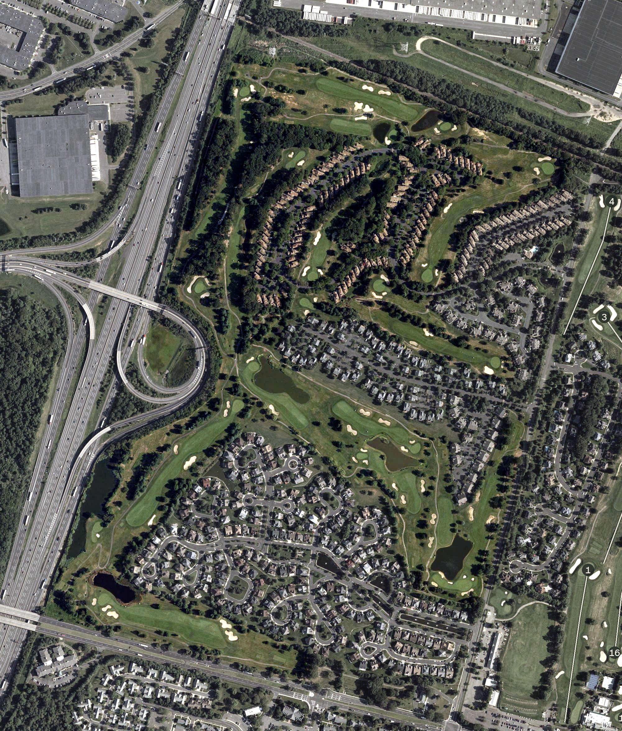 Aerial view of Forsgate Country Club, NJ