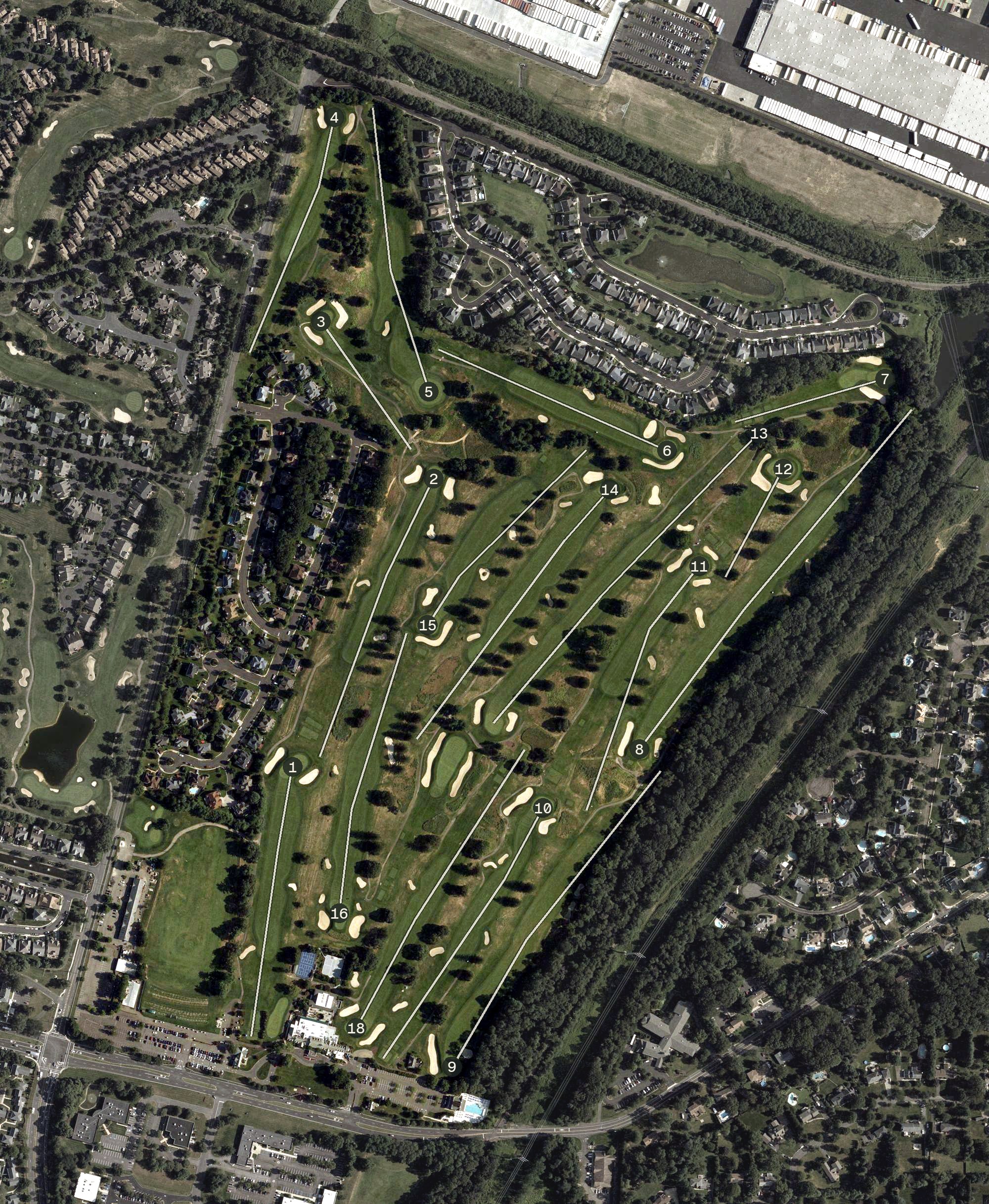 Aerial view of Forsgate Country Club, NJ