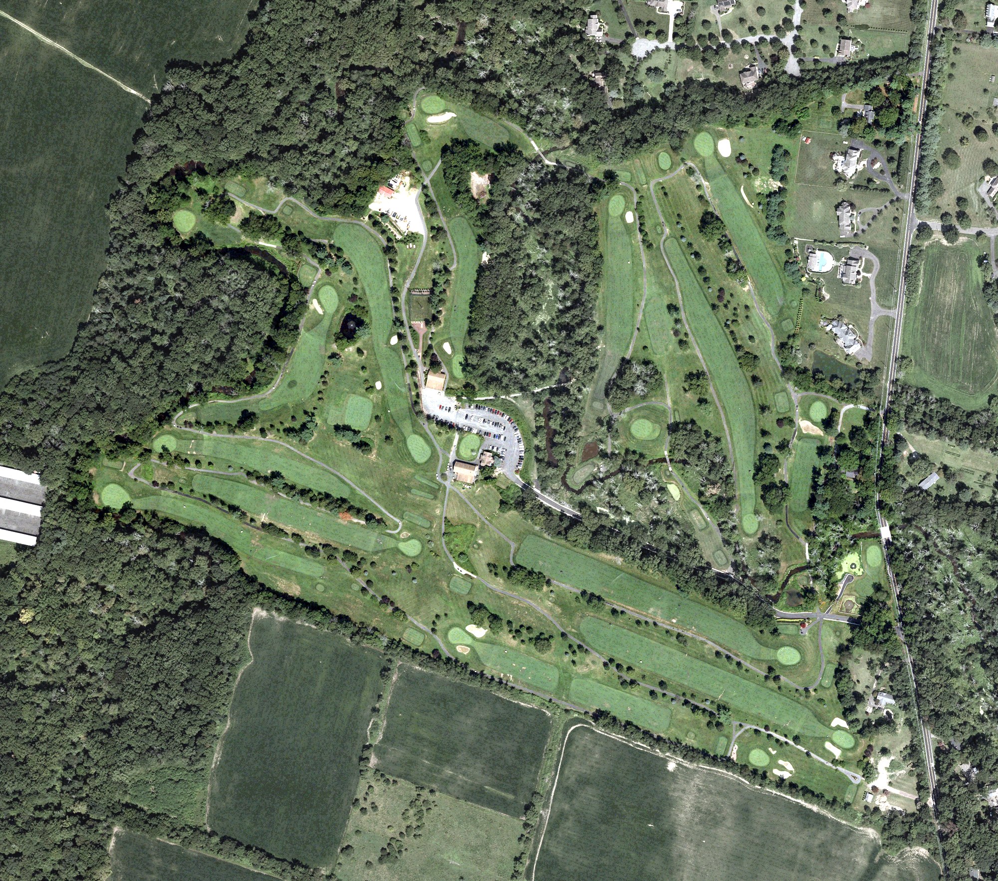 Aerial view of Golden Pheasant Golf Course, NJ