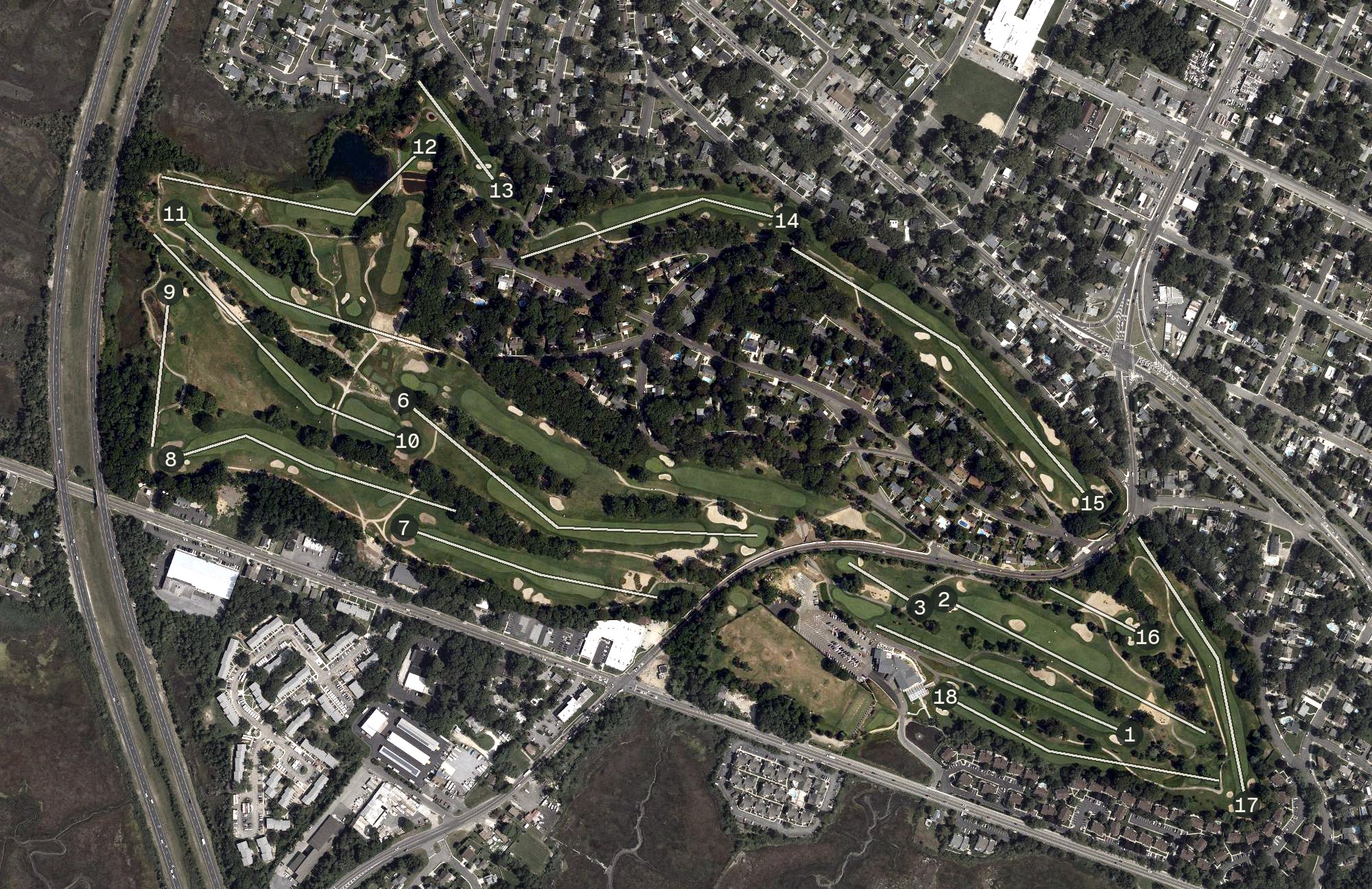 Aerial view of Greate Bay Resort and Country Club, NJ