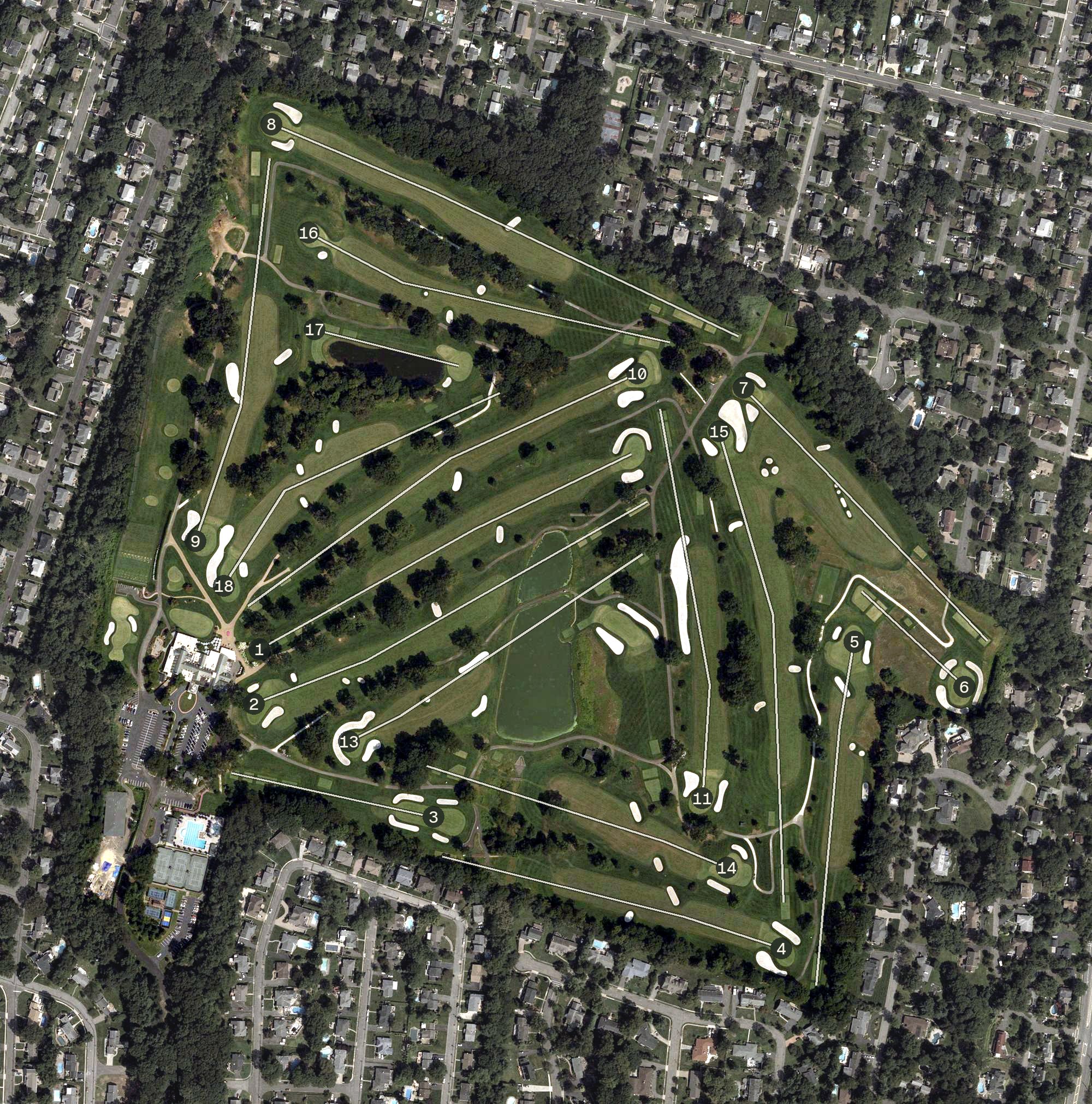 Aerial view of Hackensack Golf Club, NJ