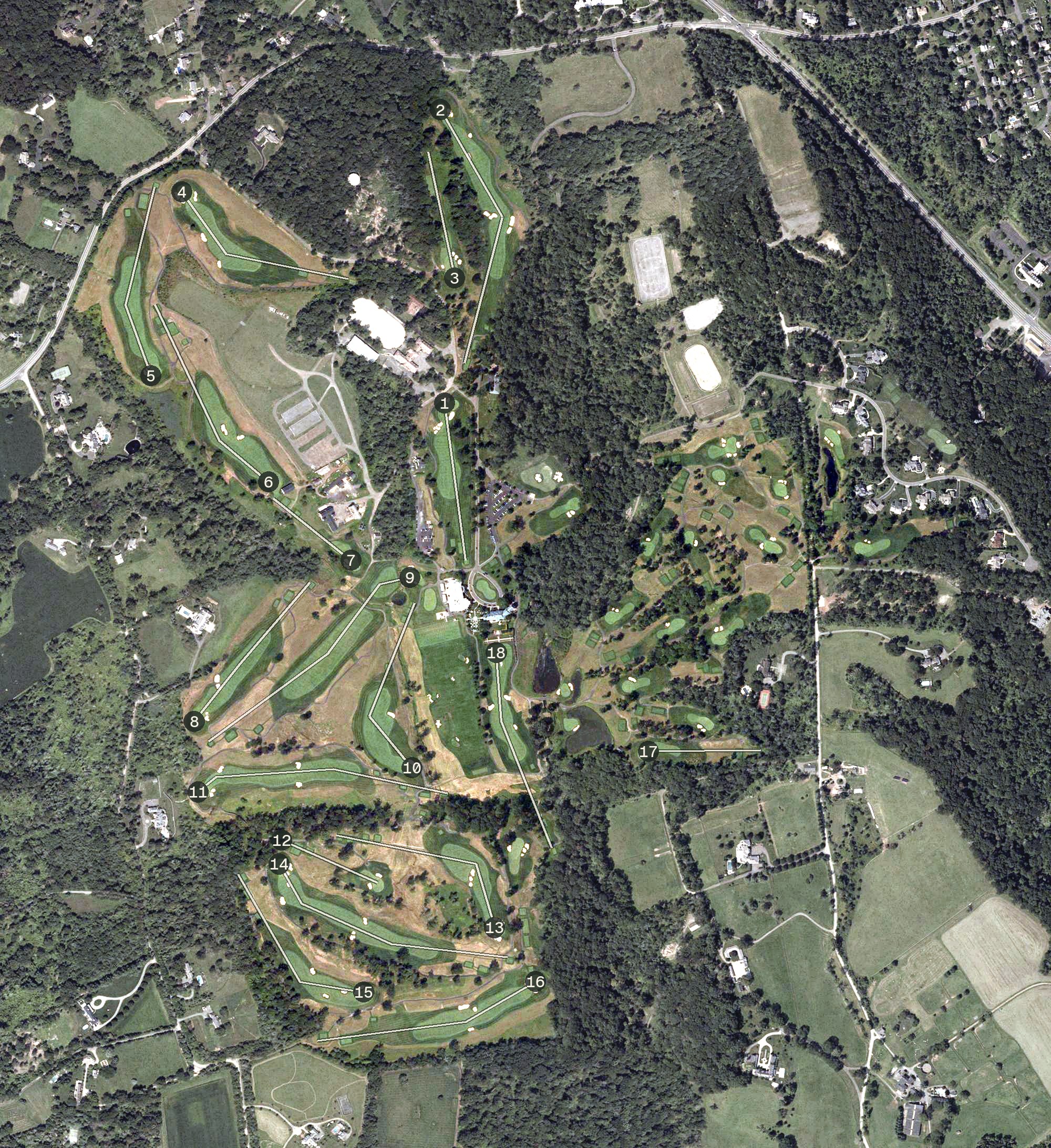 Aerial view of Hamilton Farm Golf Club, NJ