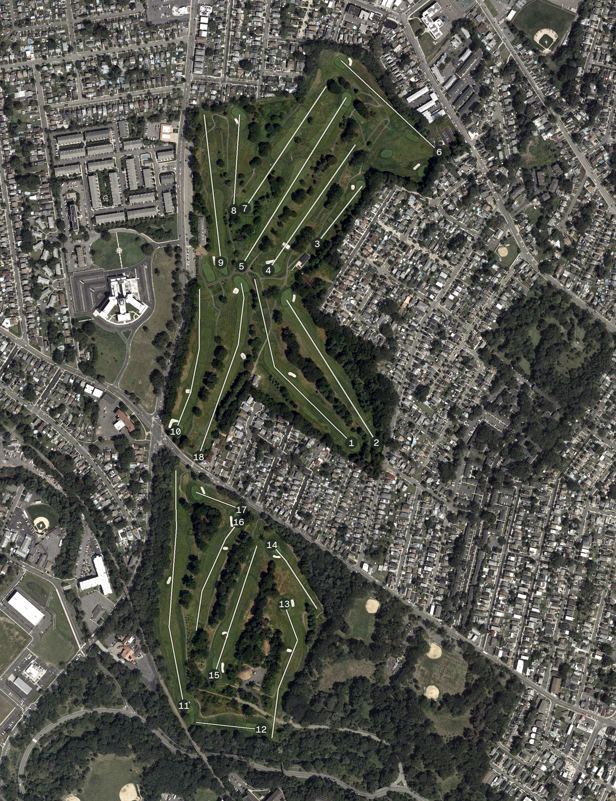 Aerial view of Hendricks Field Golf Course, NJ