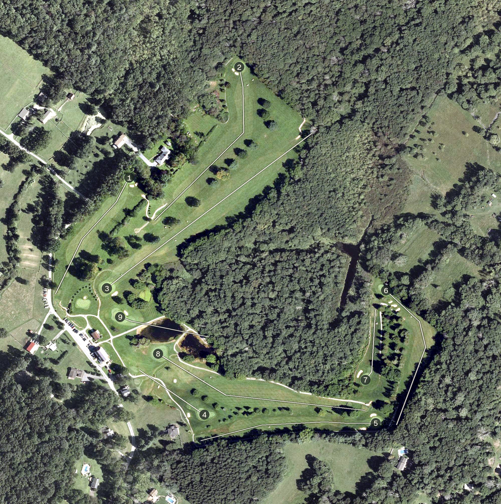Aerial view of Hidden Acres golf Course, NJ