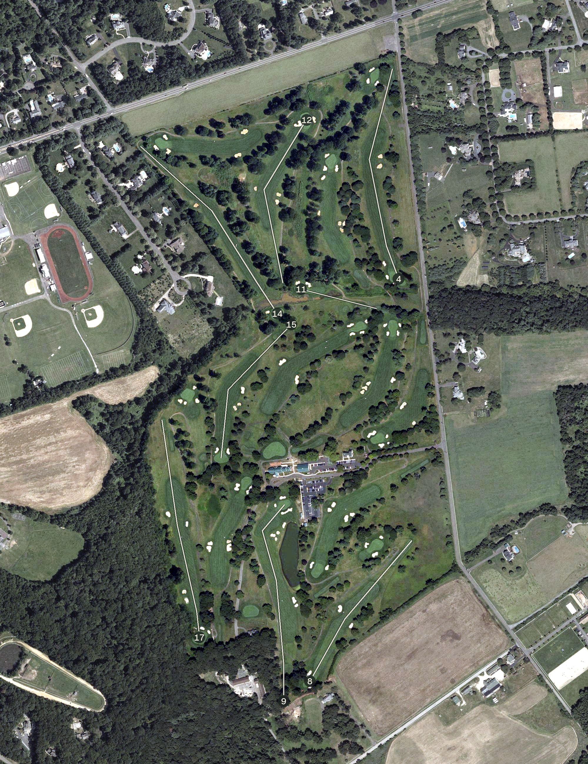 Aerial view of Hominy Hill Golf Course, NJ