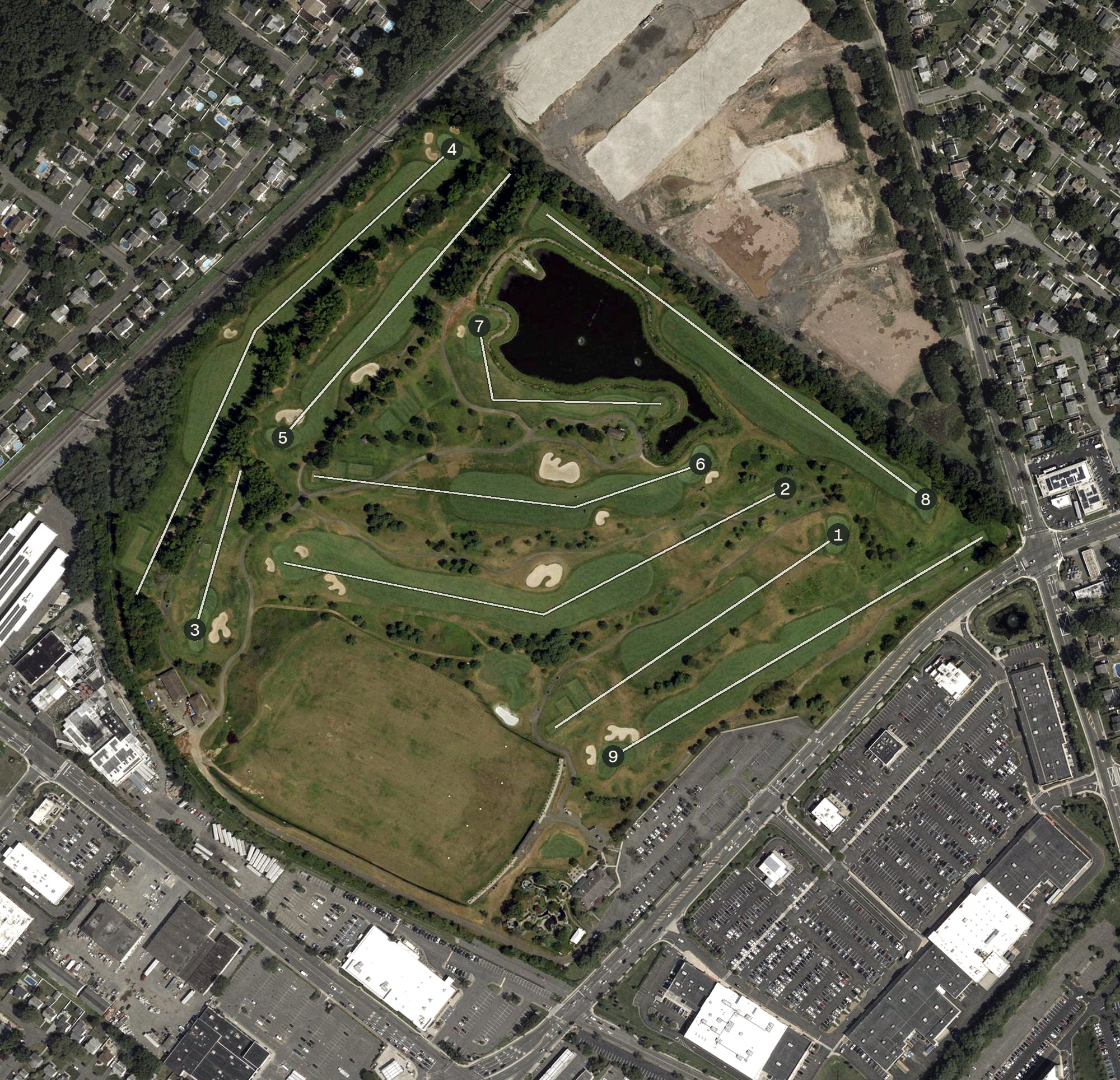 Aerial view of Hyatt Hills Golf Complex, NJ