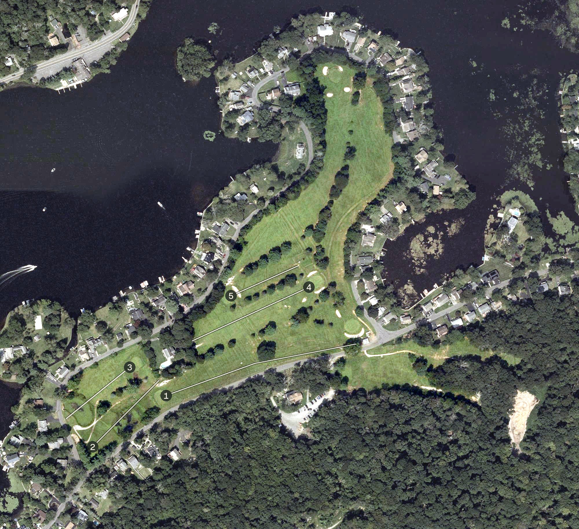 Aerial view of Lake Lackawanna Golf Course, NJ