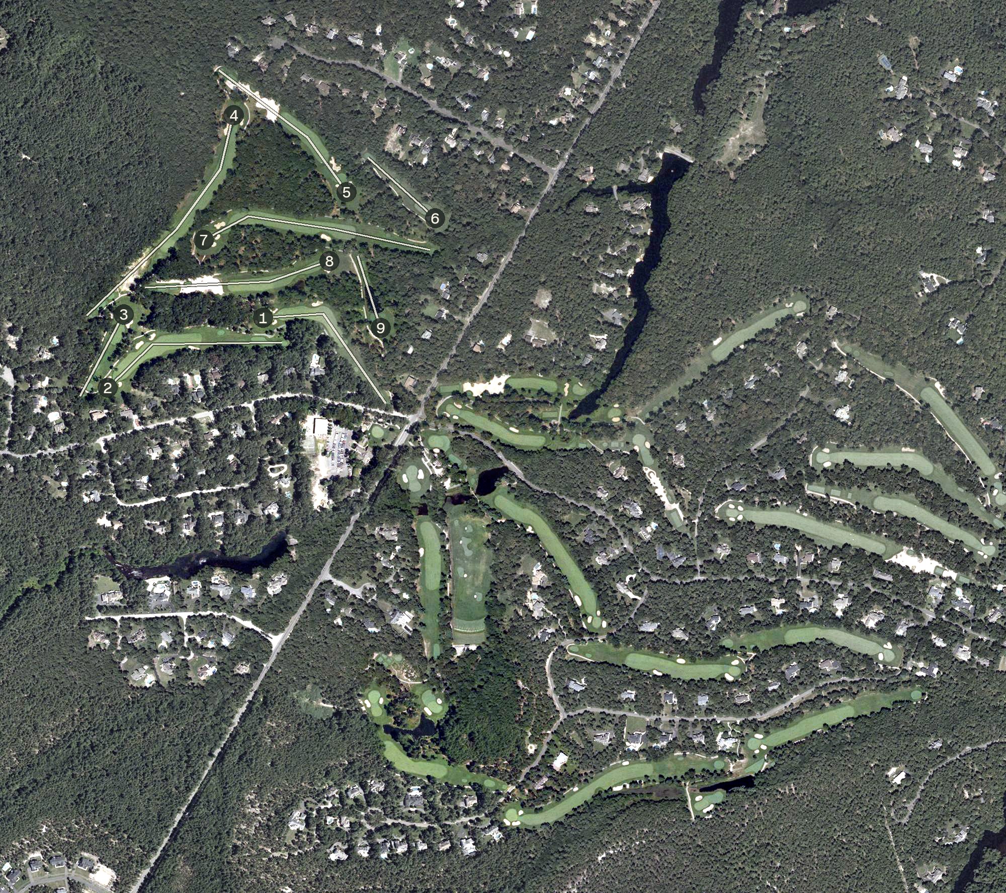 Aerial view of Little Mill Country Club, NJ