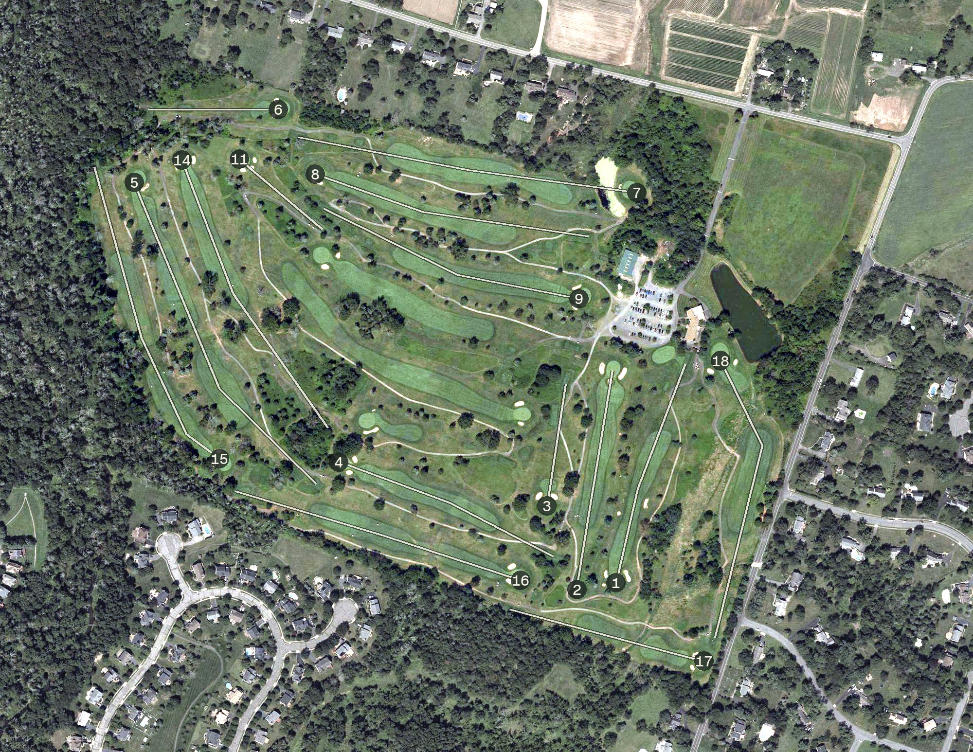 Aerial view of Mattawang Golf Club, NJ