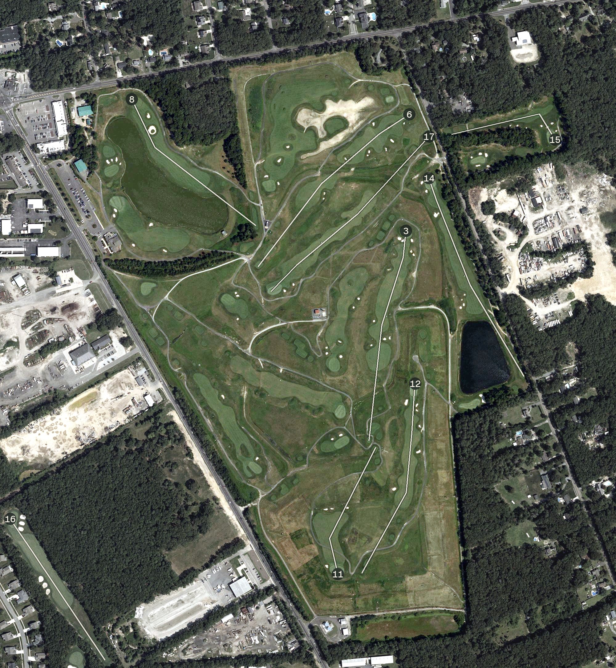 Aerial view of McCullough's Emerald Golf Links, NJ