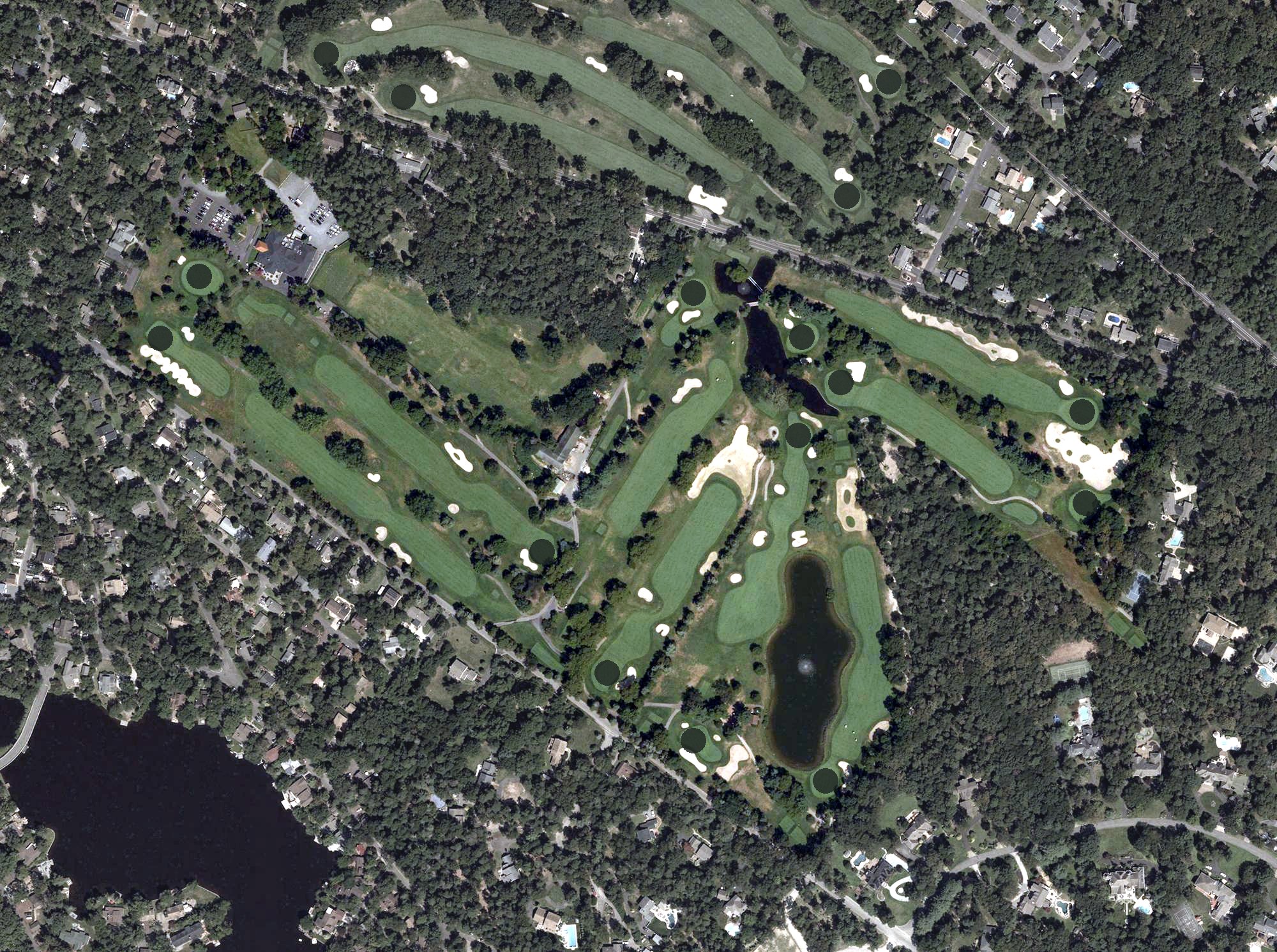 Aerial view of Medford Lakes Country Club, NJ