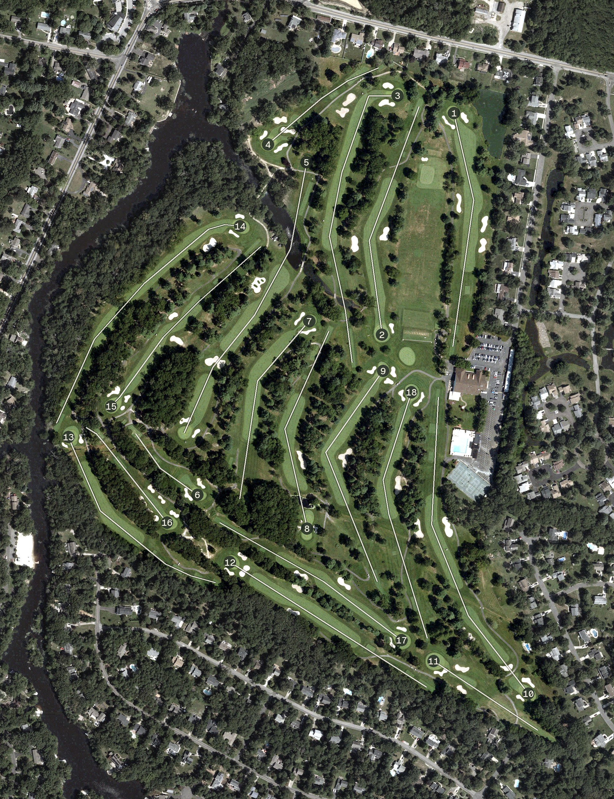 Aerial view of Medford Village Country Club, NJ