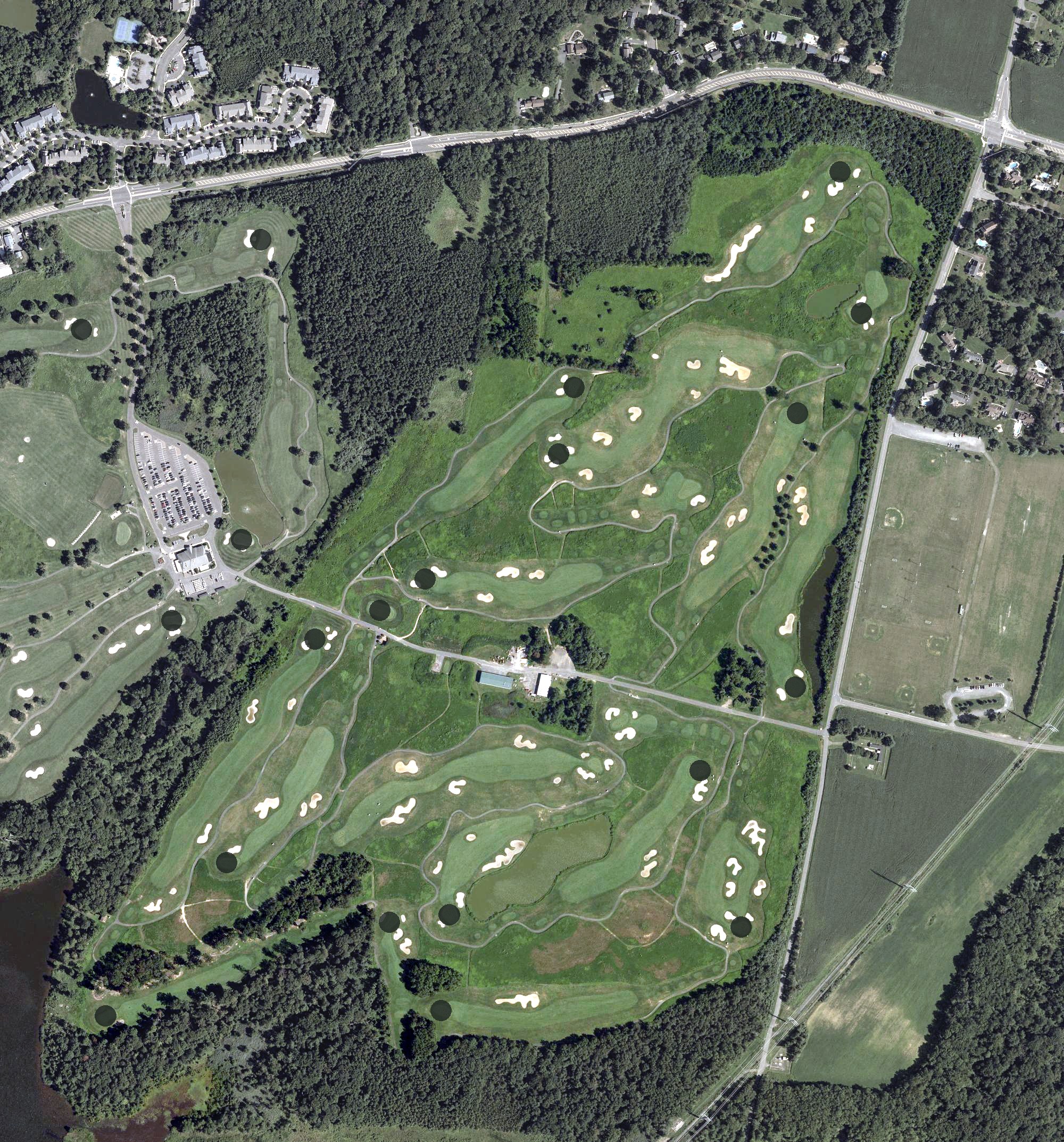 Aerial view of Mercer Oaks East Golf Course, NJ
