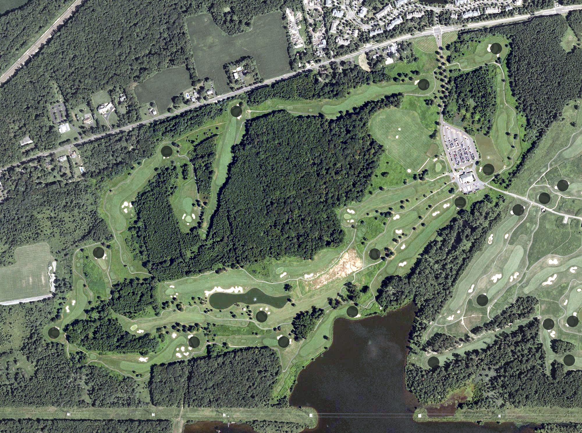 Aerial view of Mercer Oaks Golf Course, NJ