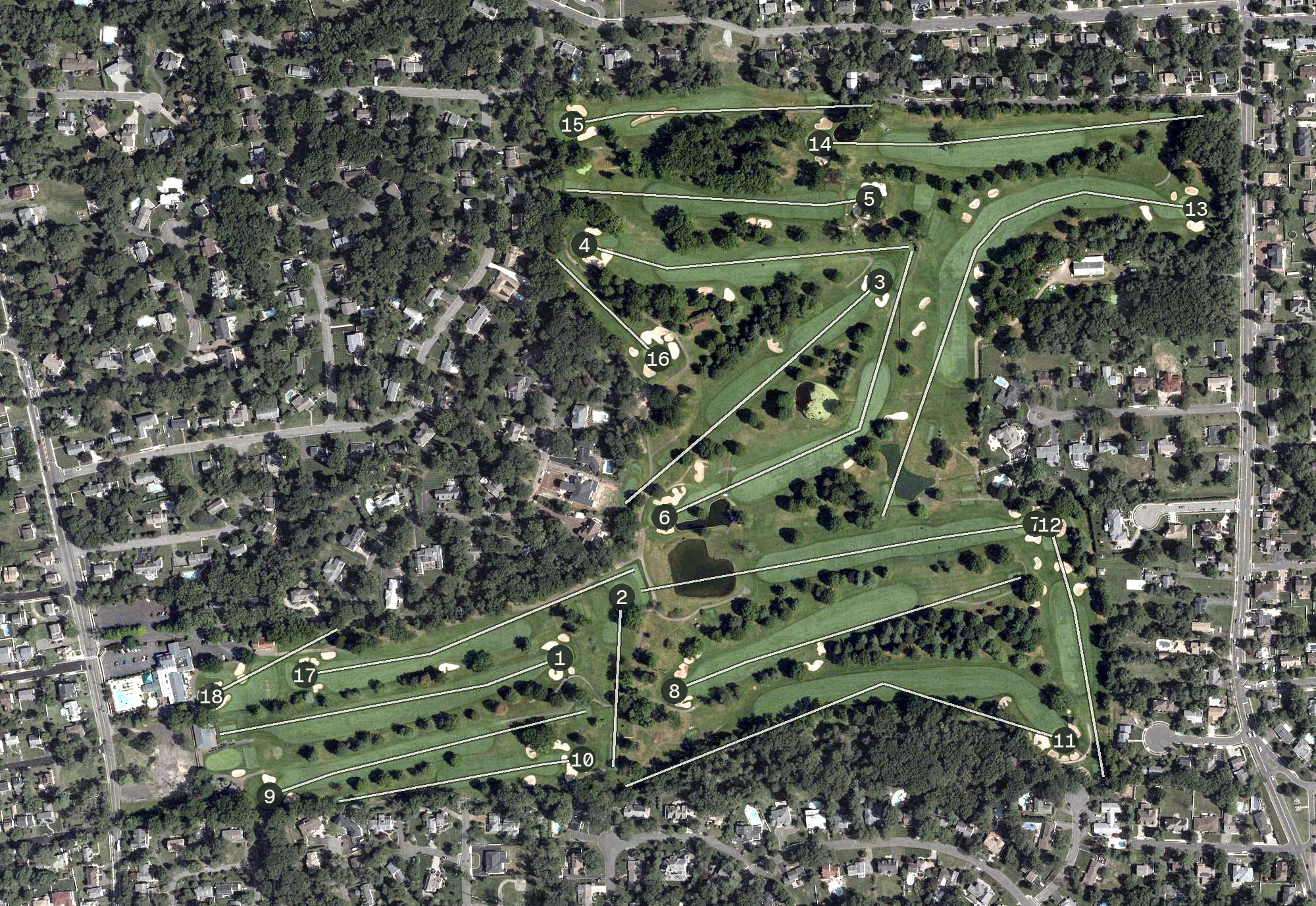 Aerial view of Metuchen Golf and Country Club, NJ
