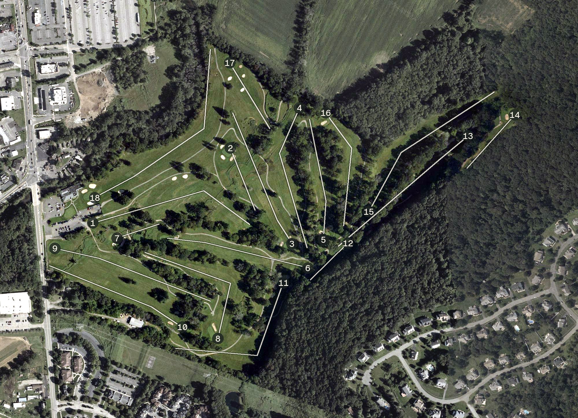 Aerial view of Minebrook Golf Course, NJ
