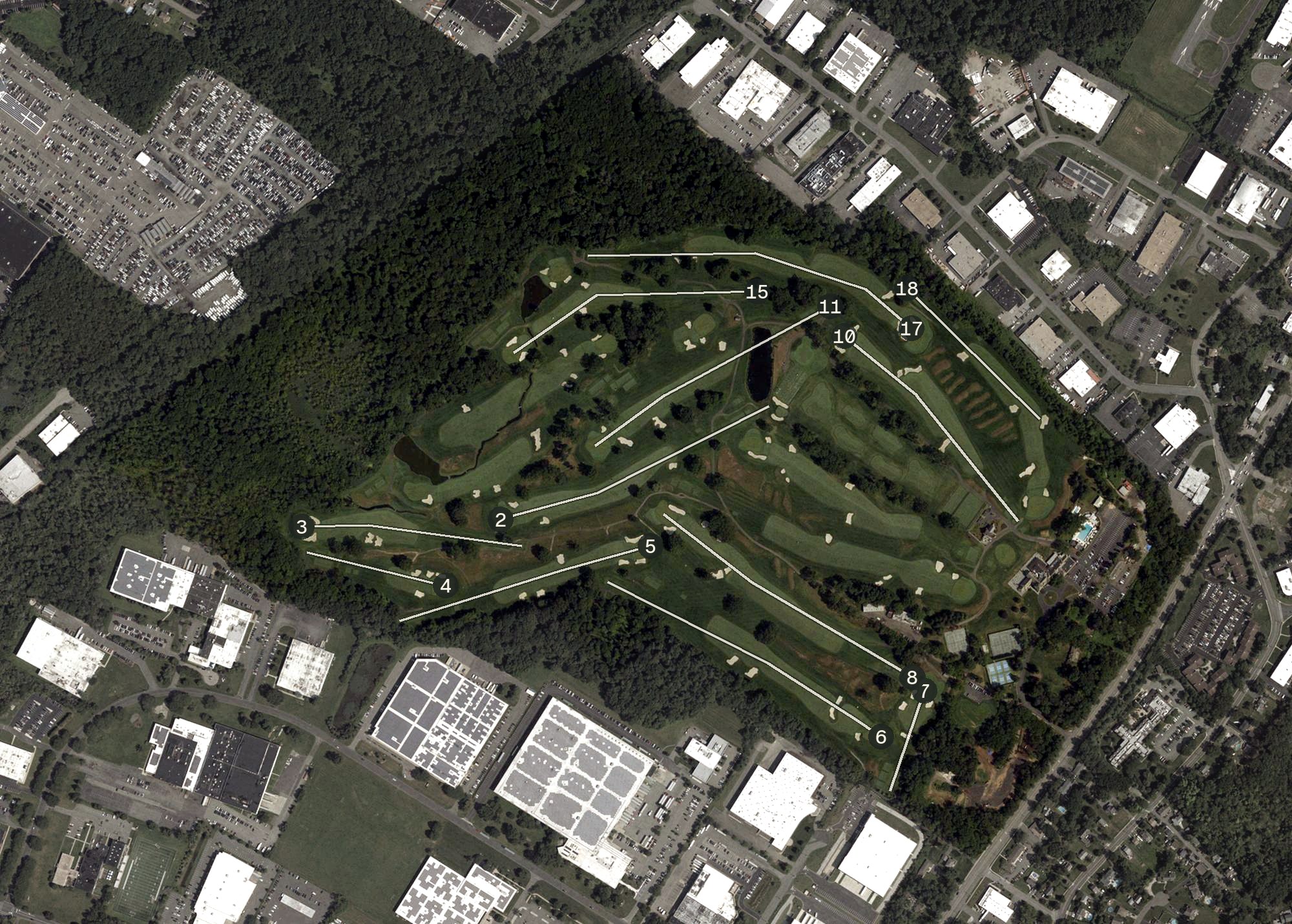 Aerial view of Mountain Ridge Country Club, NJ