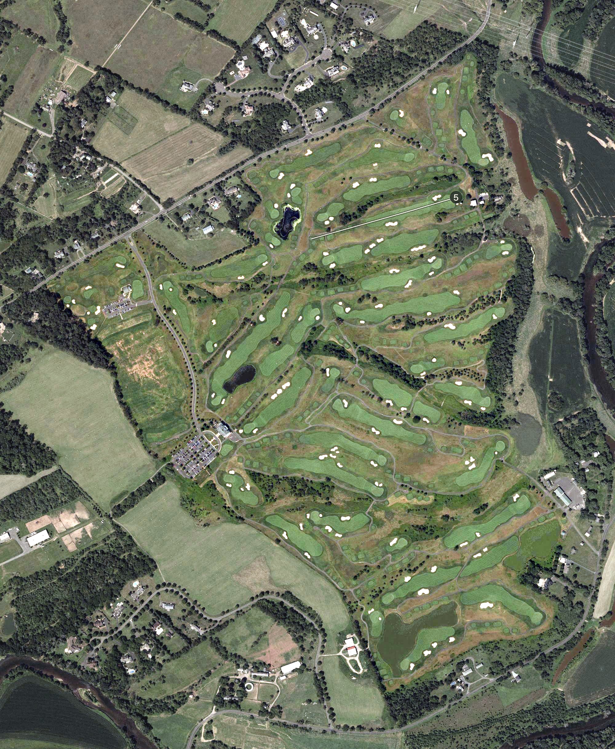 Aerial view of Neshanic Valley Golf Course, NJ