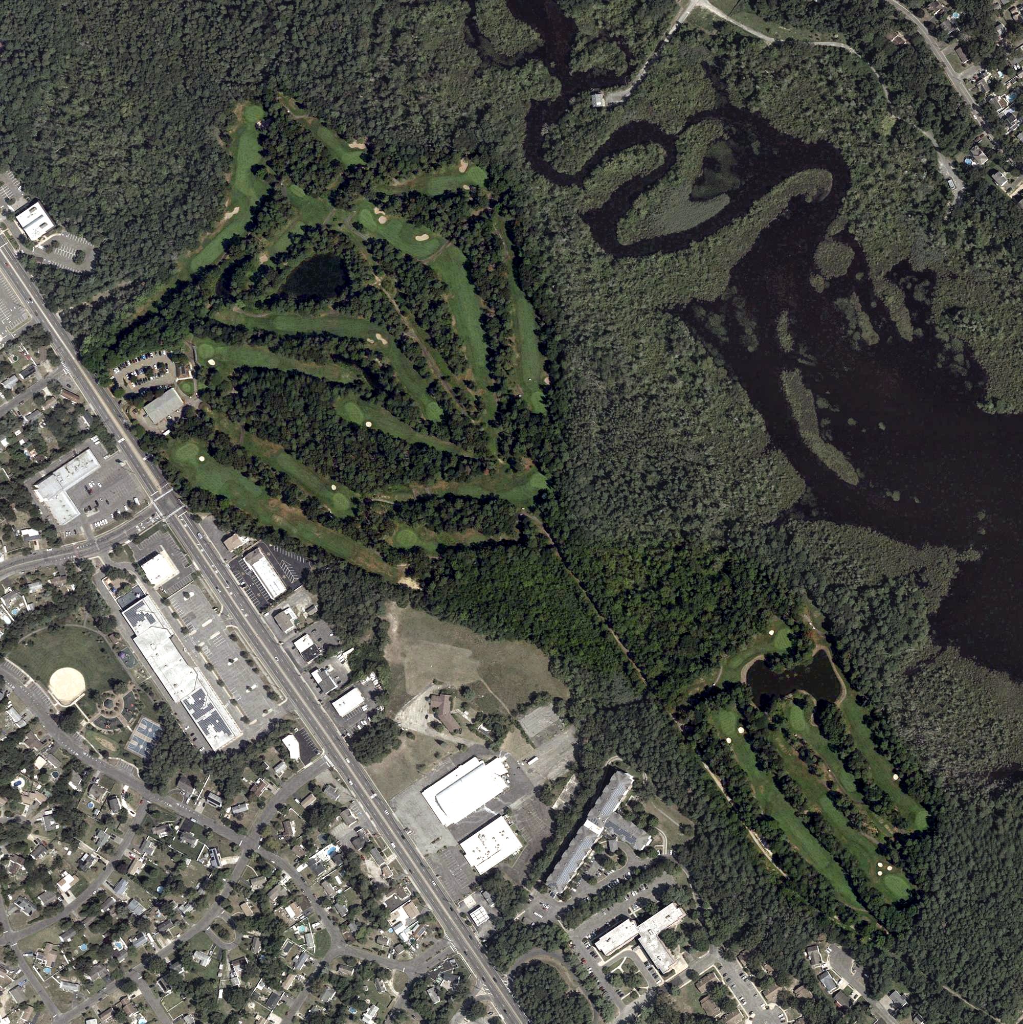Aerial view of Ocean County Golf Course at Forge Pond, NJ