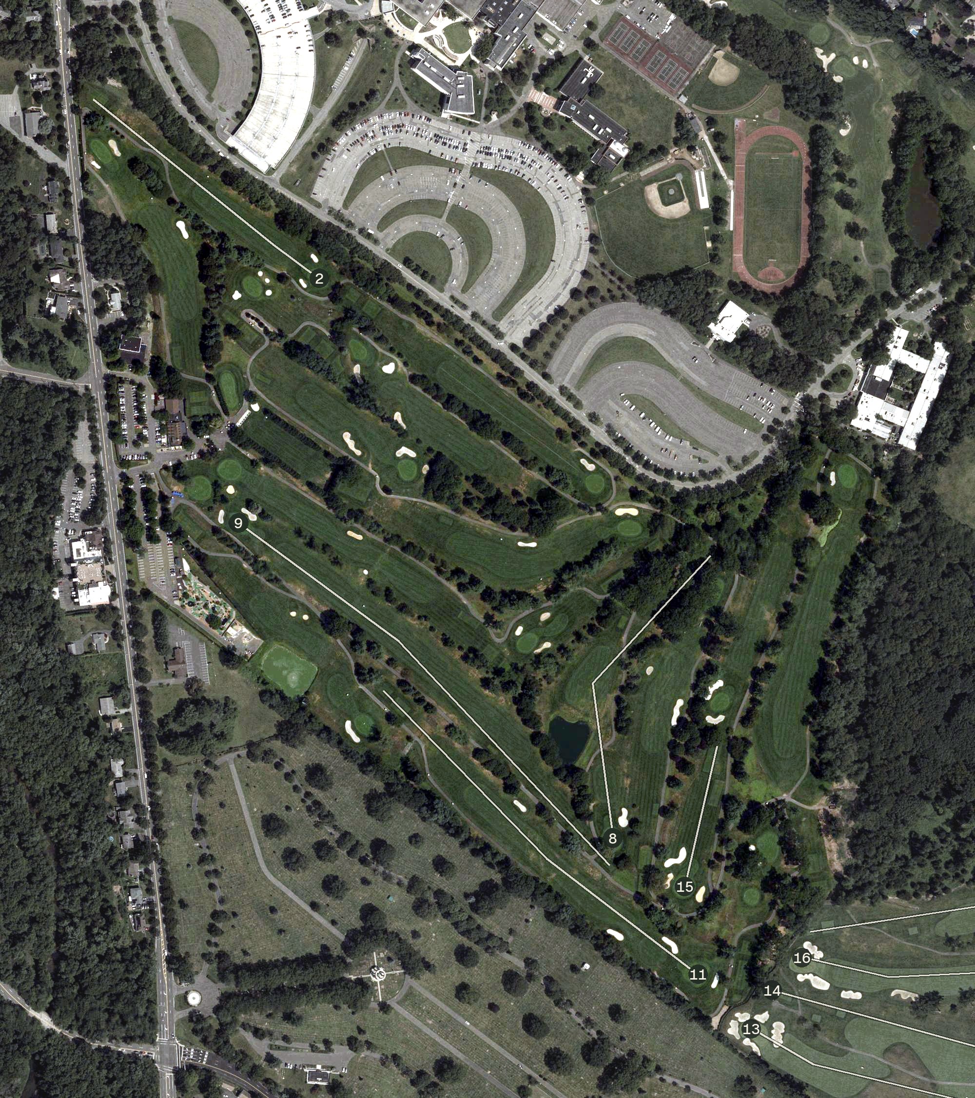 Aerial view of Paramus Golf Course, NJ