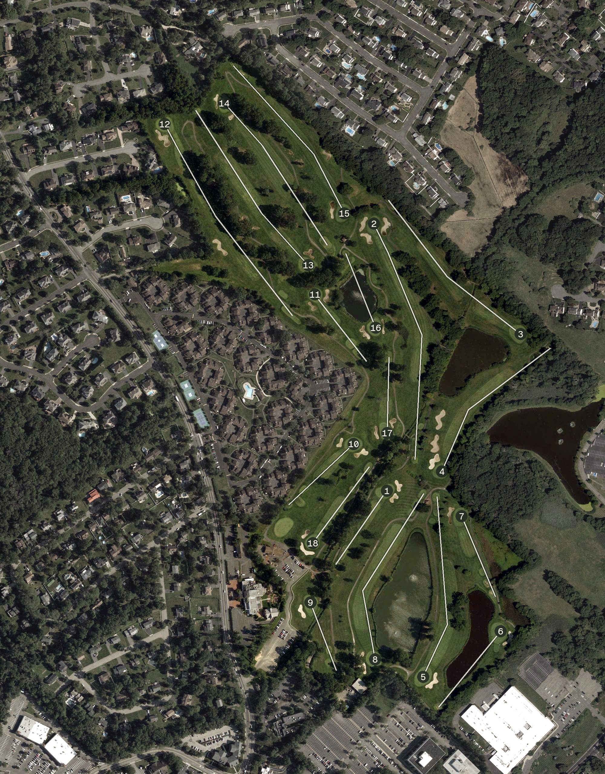Aerial view of Pinchbrook Golf Course, NJ