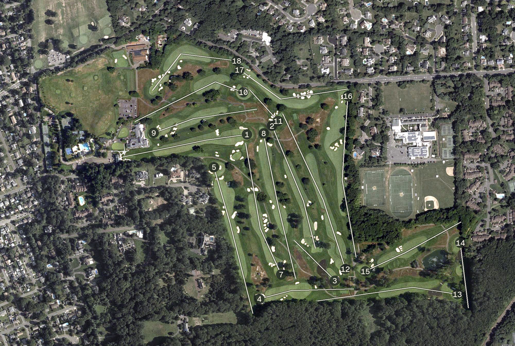 Aerial view of Plainfield Country Club, NJ