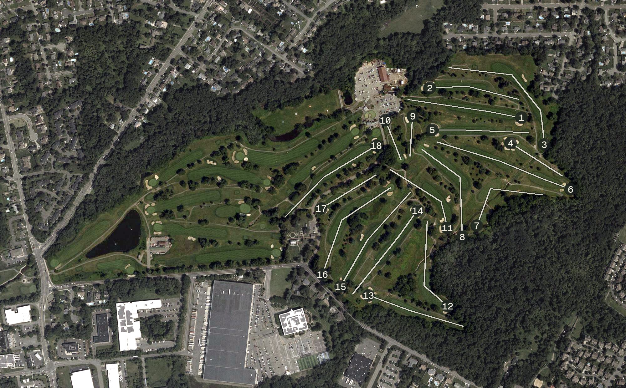 Aerial view of Preakness Valley Golf Course, NJ