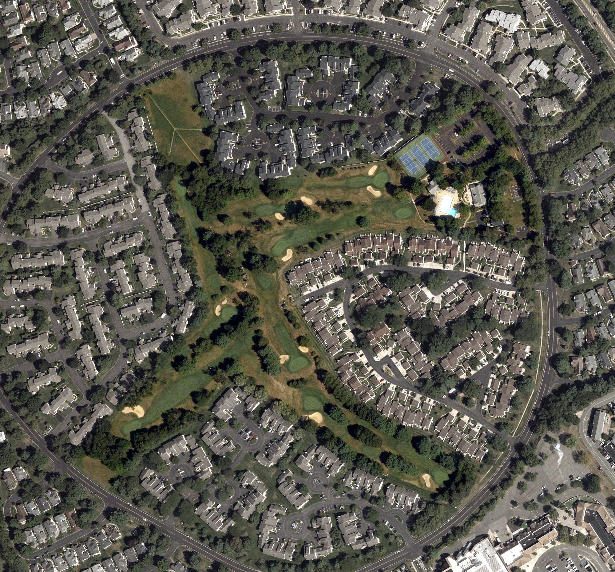 Aerial view of Raintree Golf Course, NJ