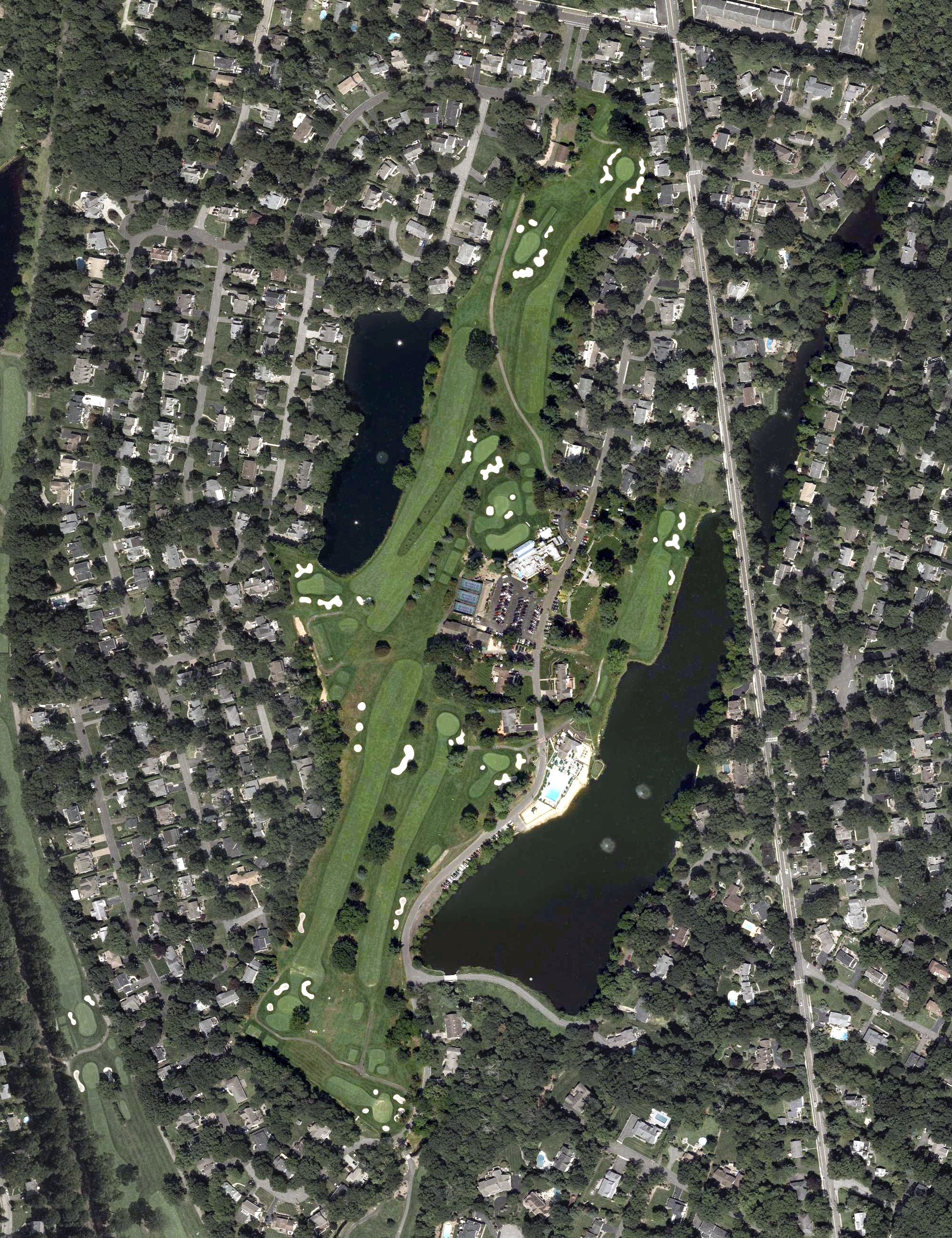 Aerial view of Ramsey Golf and Country Club, NJ