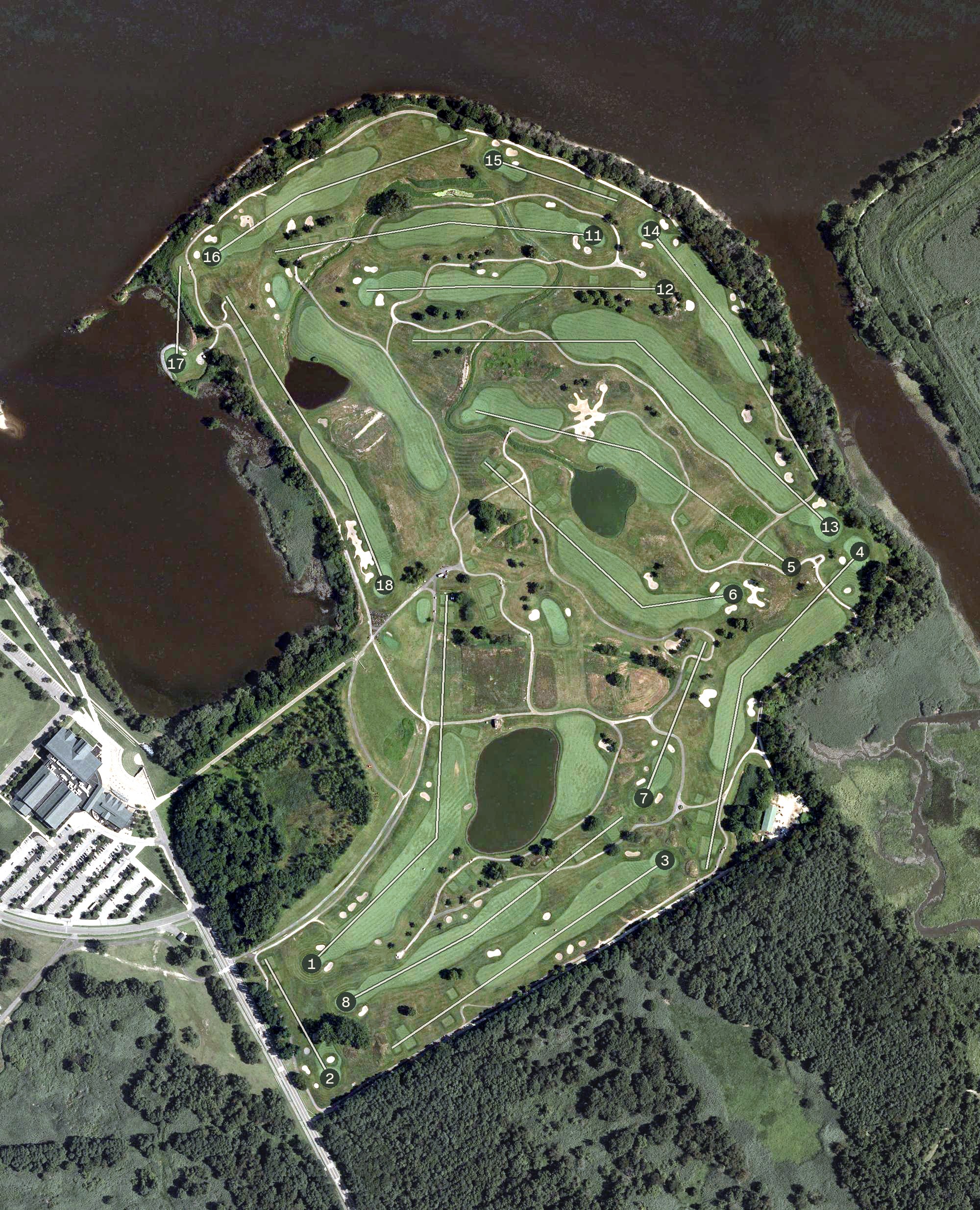 Aerial view of Riverwinds Golf Course, NJ