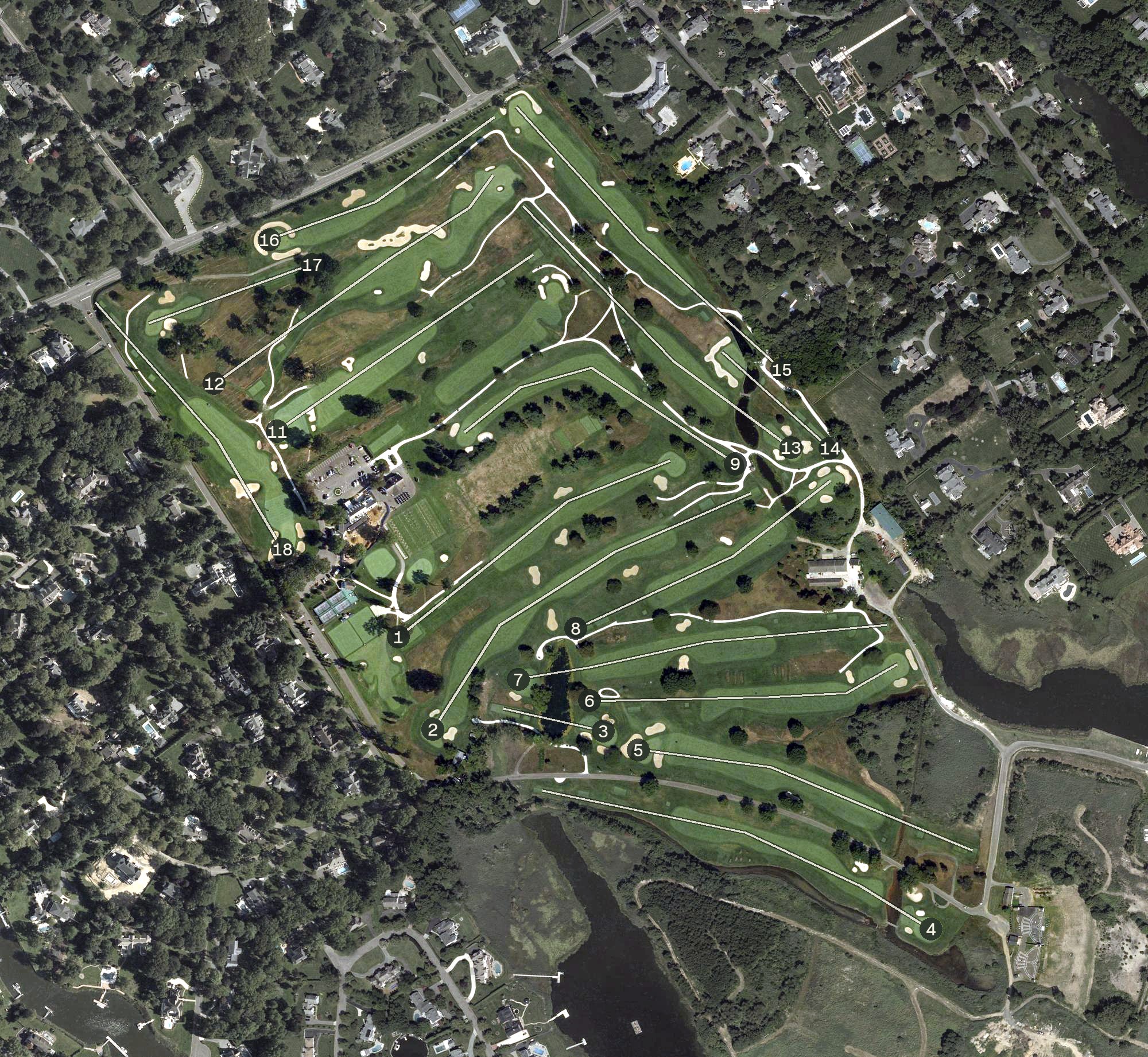Aerial view of Rumson Country Club, NJ