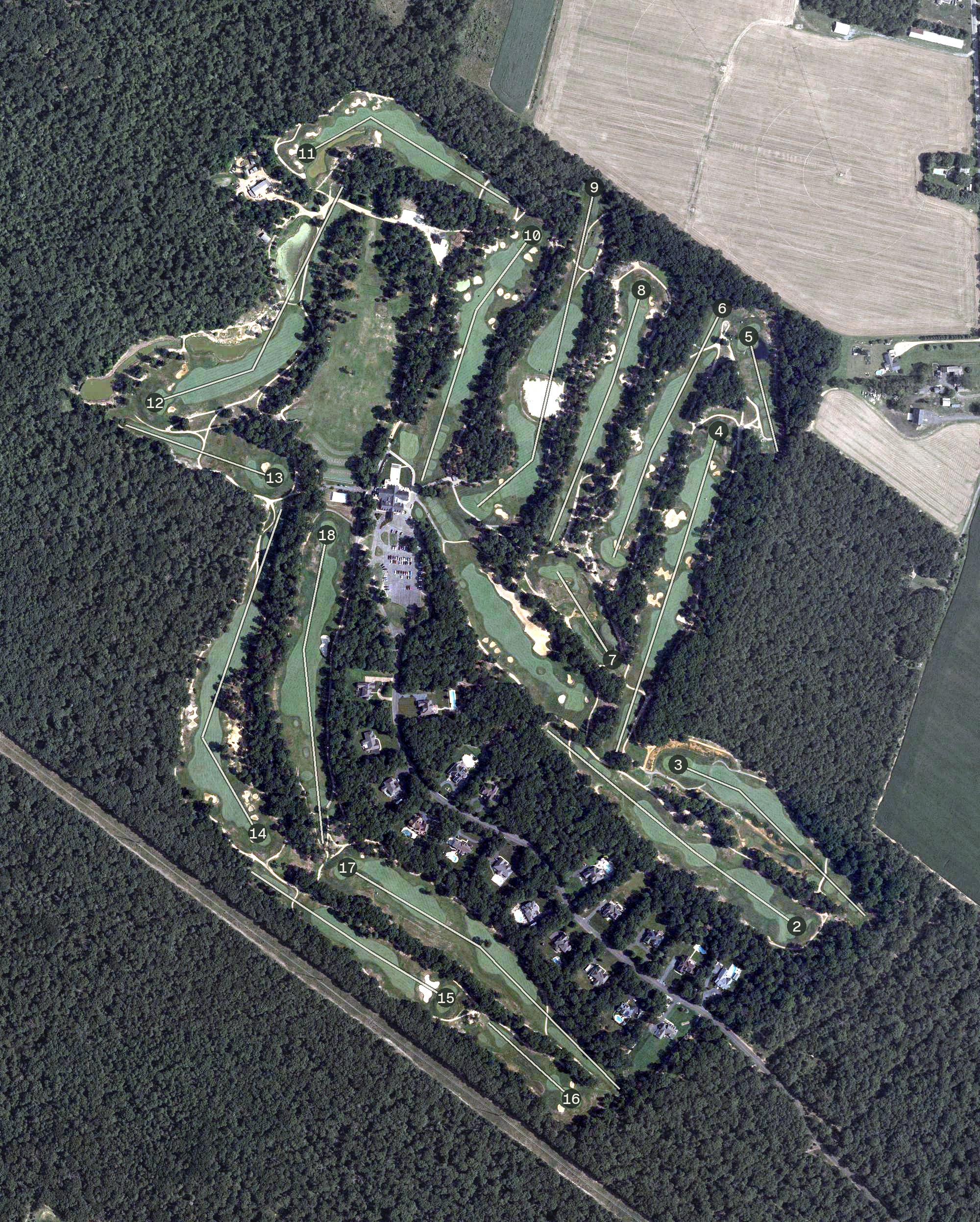 Aerial view of Running Deer Golf Club, NJ