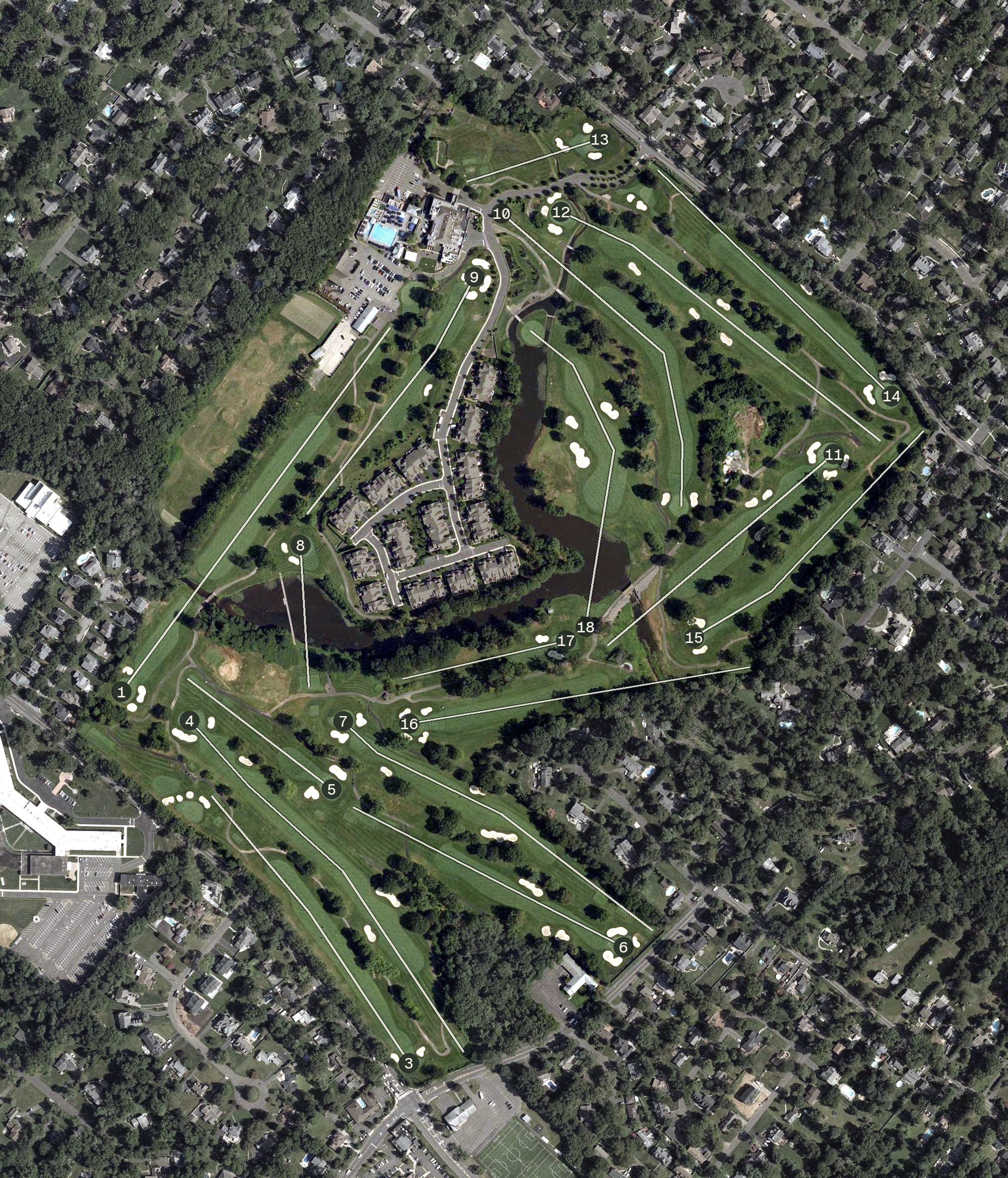 Aerial view of Shackamaxon Country Club, NJ