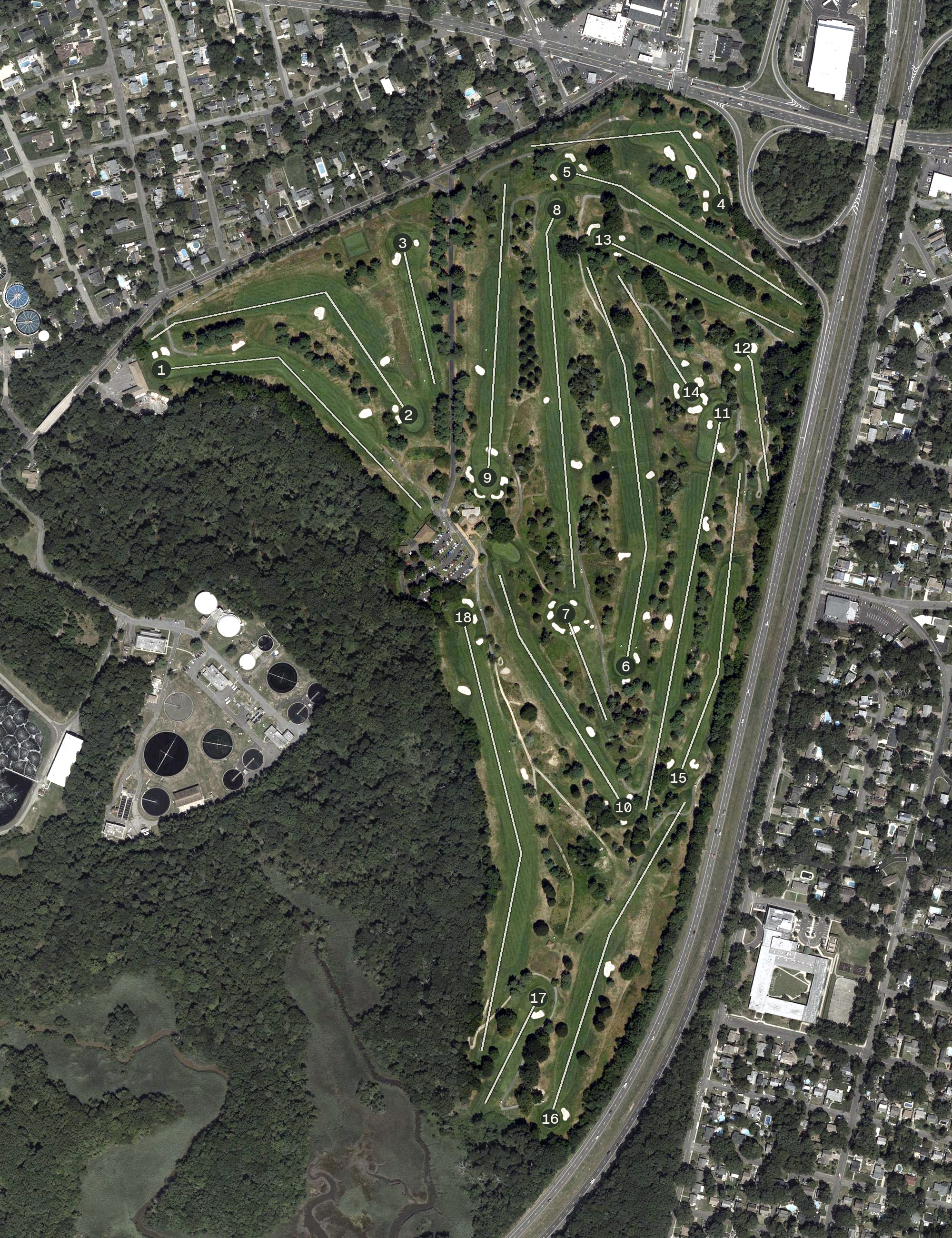 Aerial view of Shark River Golf Course, NJ