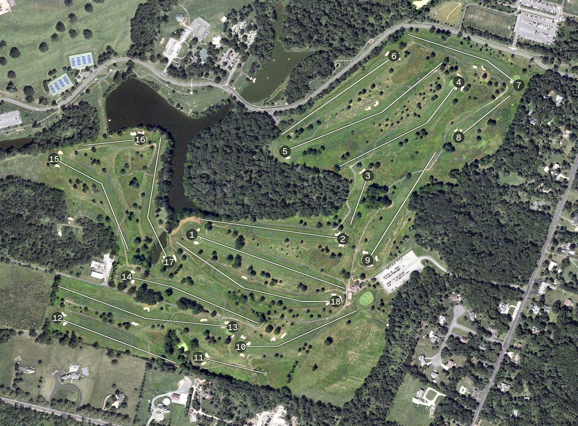 Aerial view of Spooky Brook Golf Course, NJ