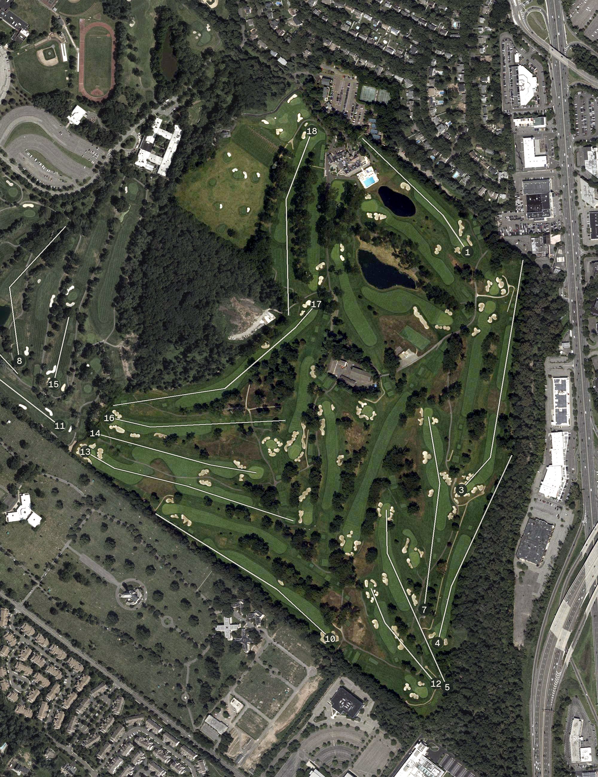 Aerial view of The Ridgewood Country Club, NJ