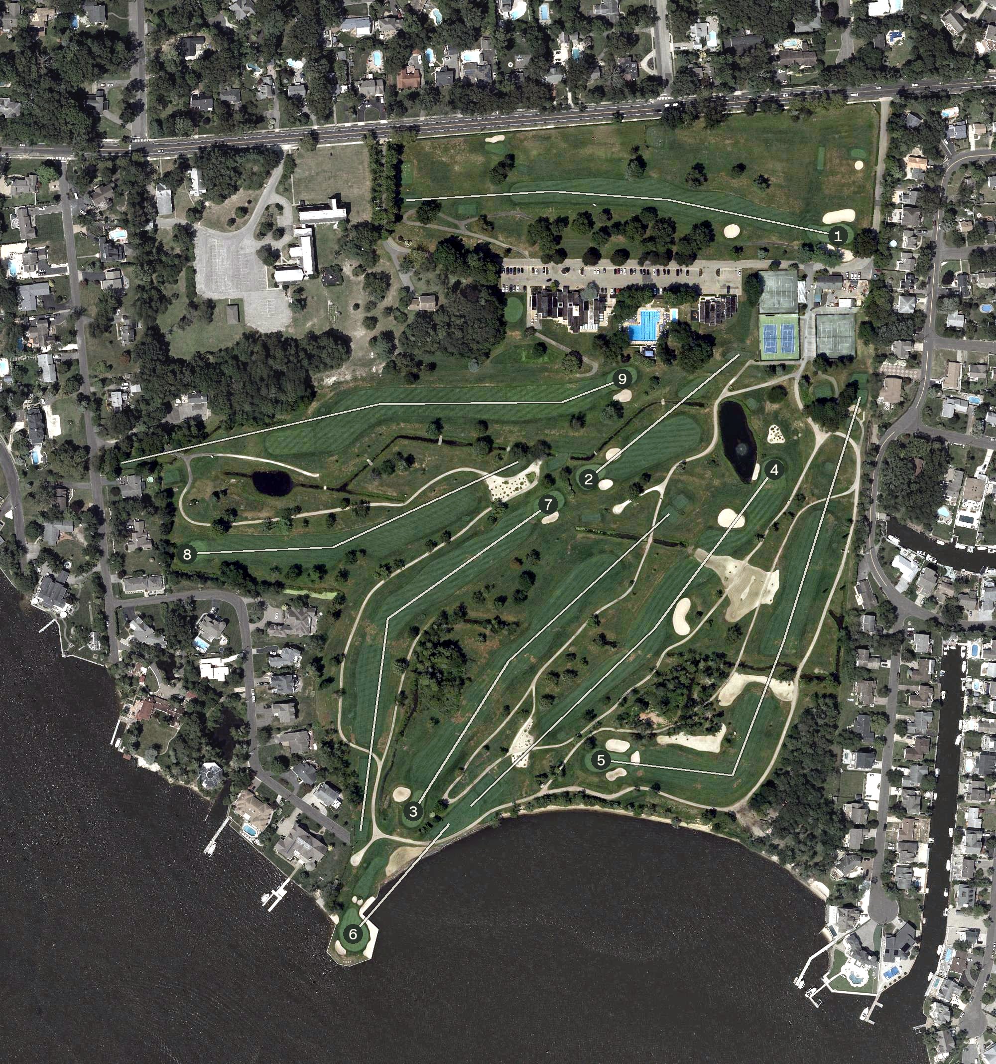 Aerial view of Toms River Country Club, NJ