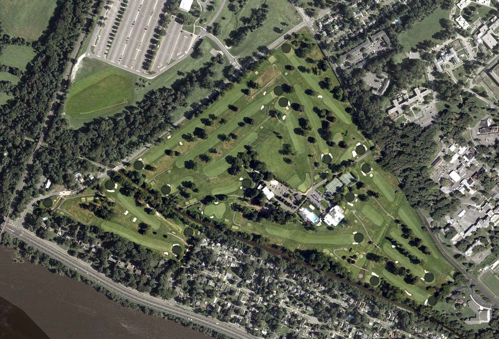 Aerial view of Trenton Country Club, NJ