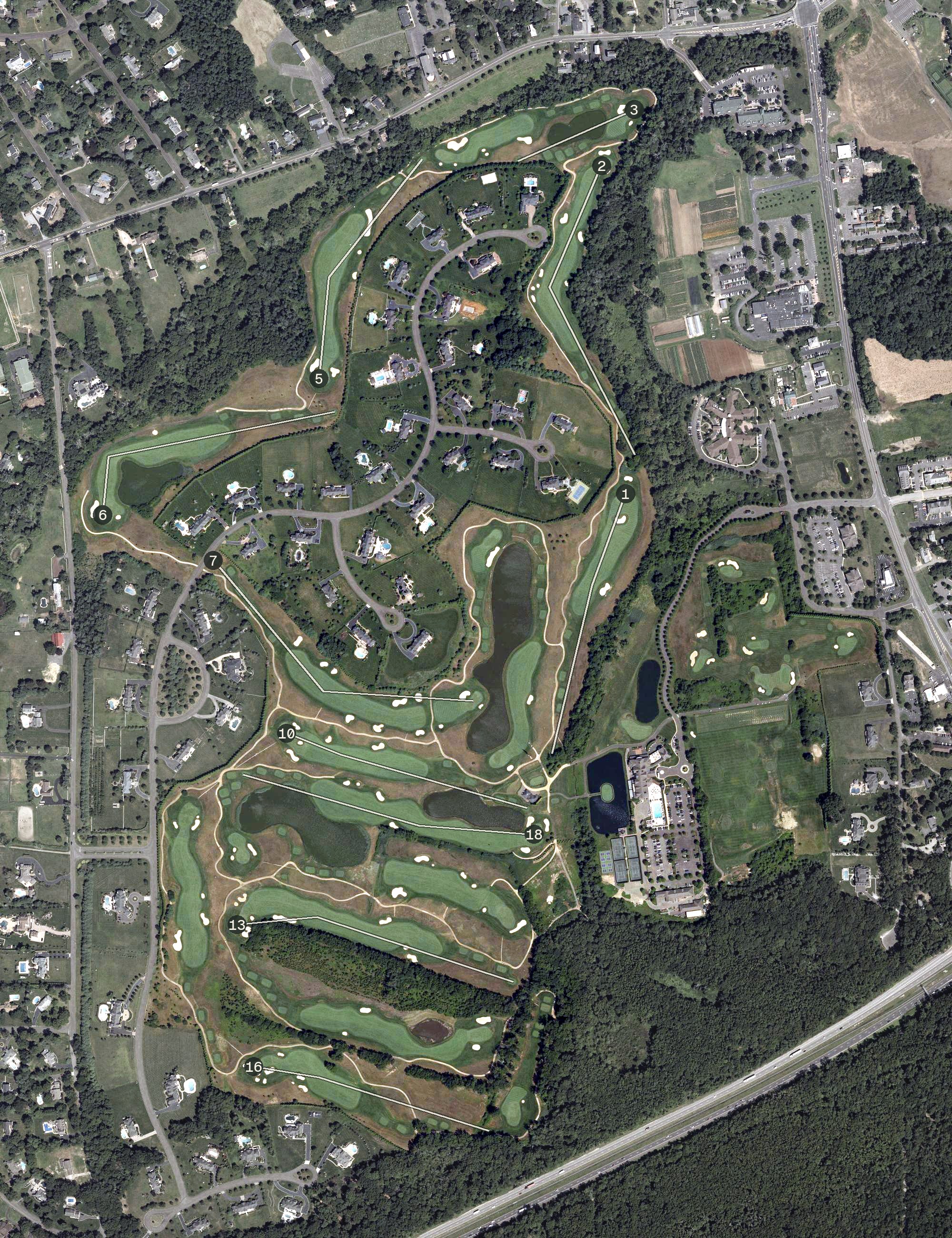 Aerial view of Trump National Golf Club, Colts Neck, NJ