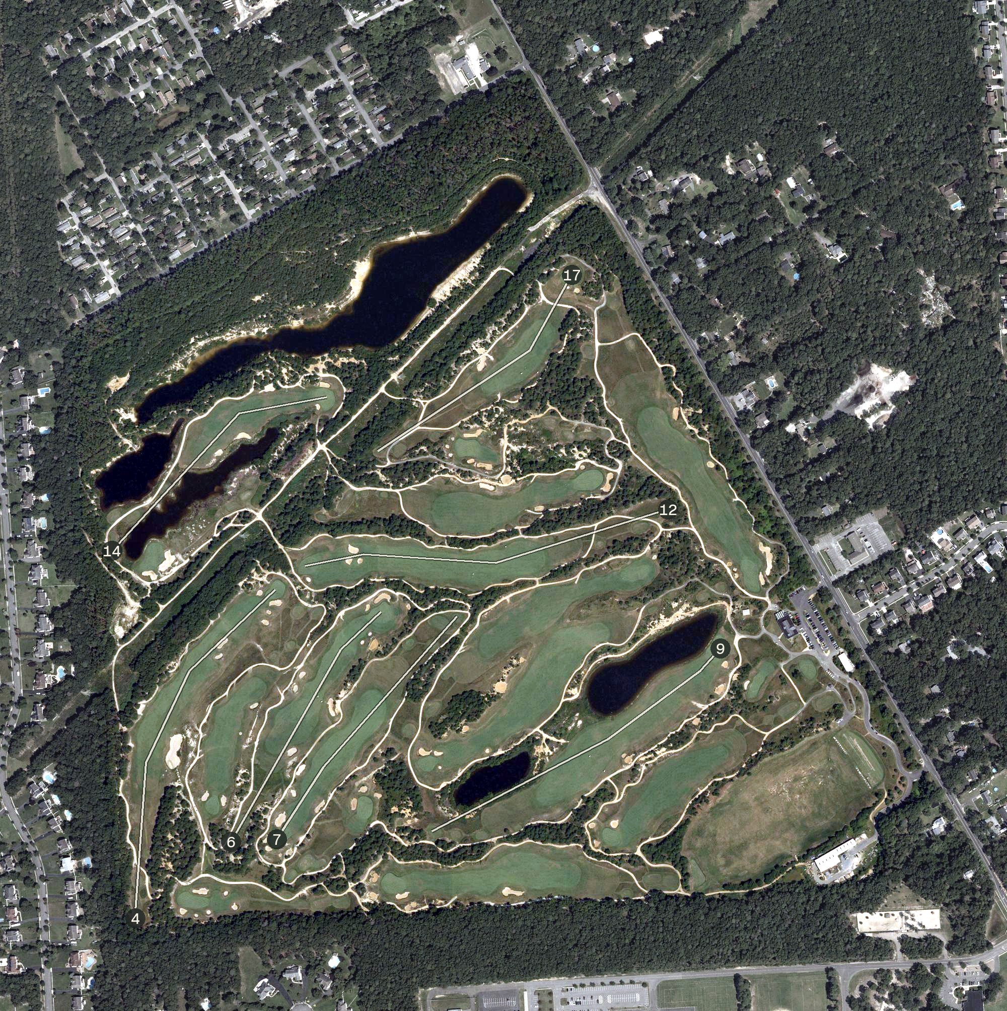 Aerial view of Twisted Dune Golf Club, NJ