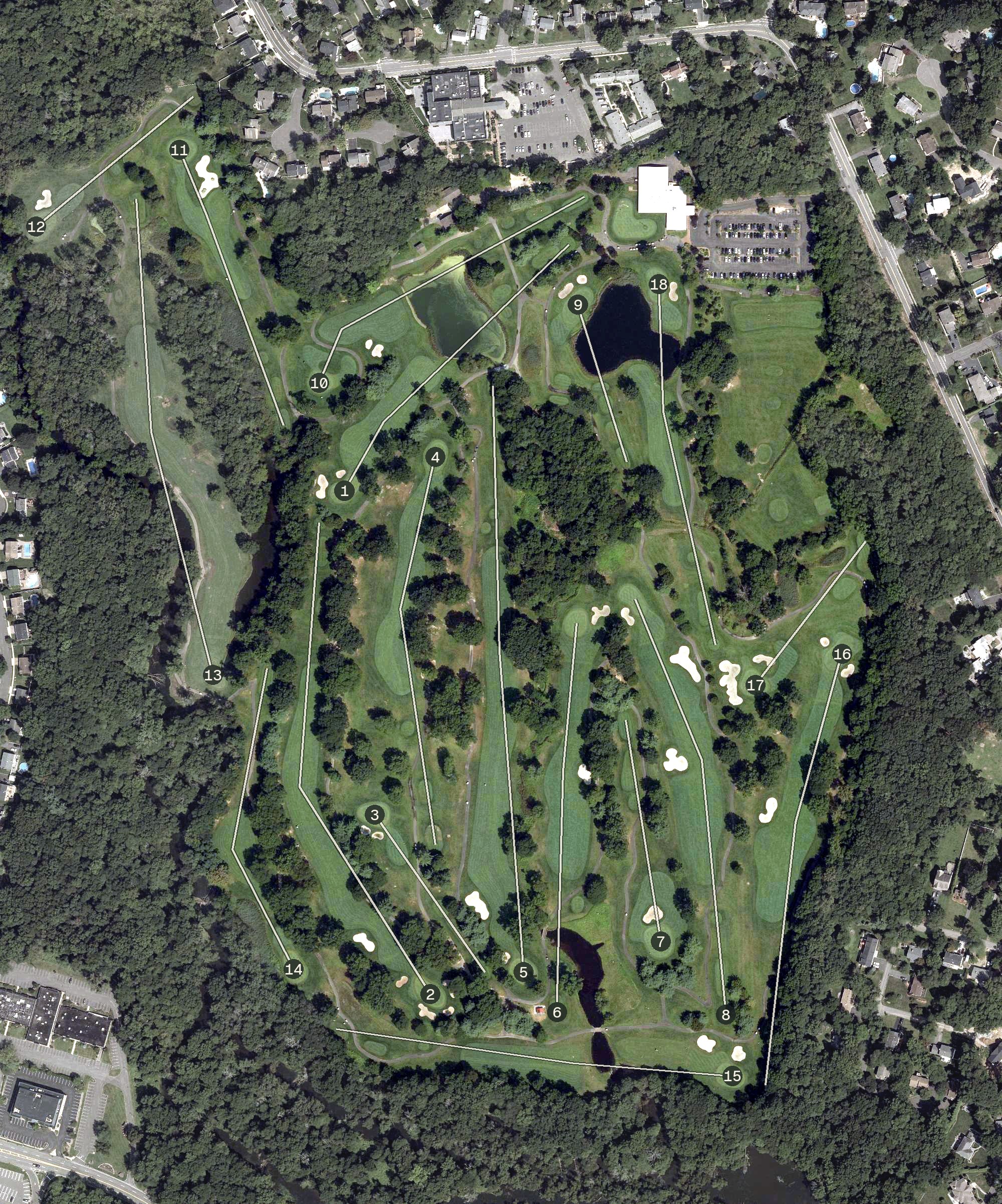 Aerial view of Valley Brook Golf Course, NJ