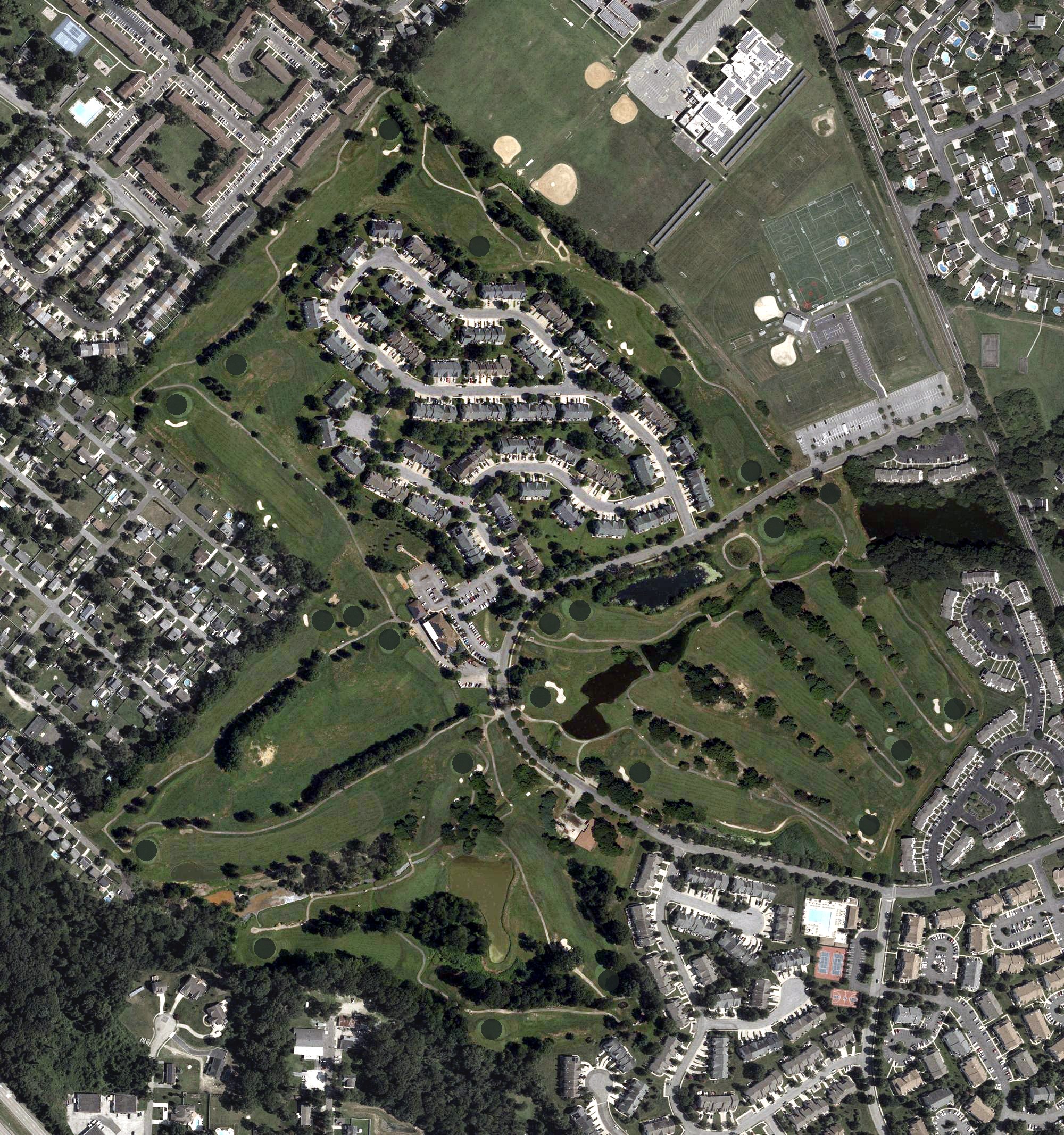 Aerial view of Valleybrook Golf Club, NJ