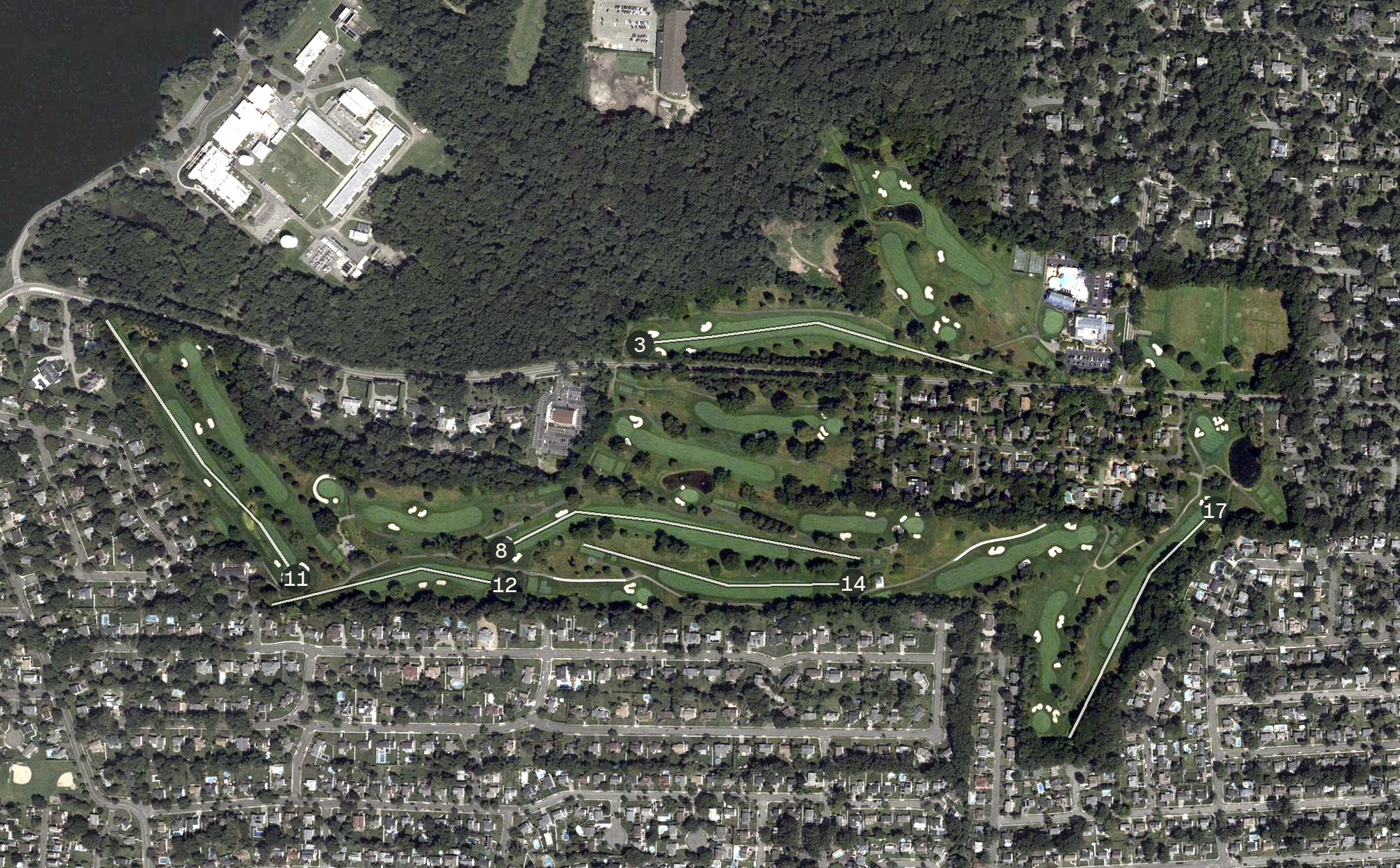 Aerial view of White Beeches Golf and Country Club, NJ